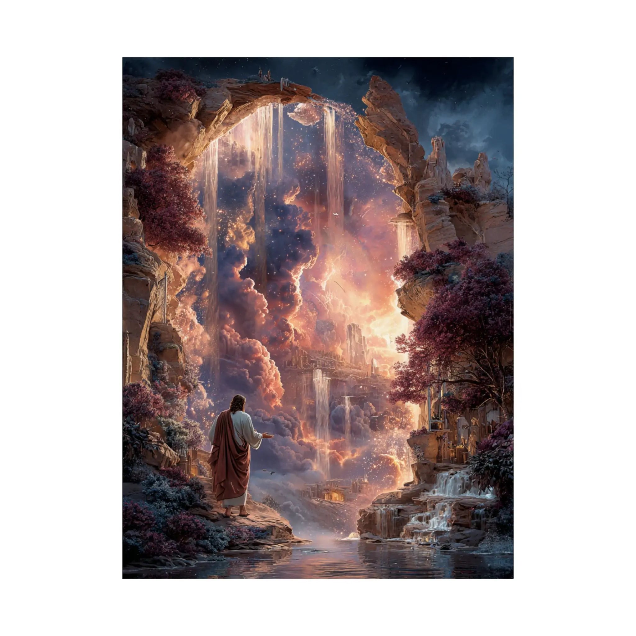 Heavenly Gateway Satin Poster Printify
