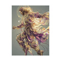 Jesus Christ Satin Poster — Ethereal Gold & Purple Religious Wall Art Printify