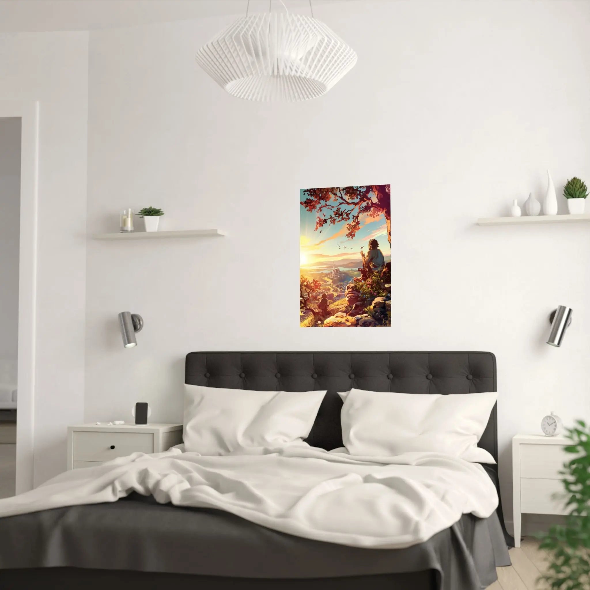 Satin Poster — Serene Sunrise Landscape Art Print Printify
