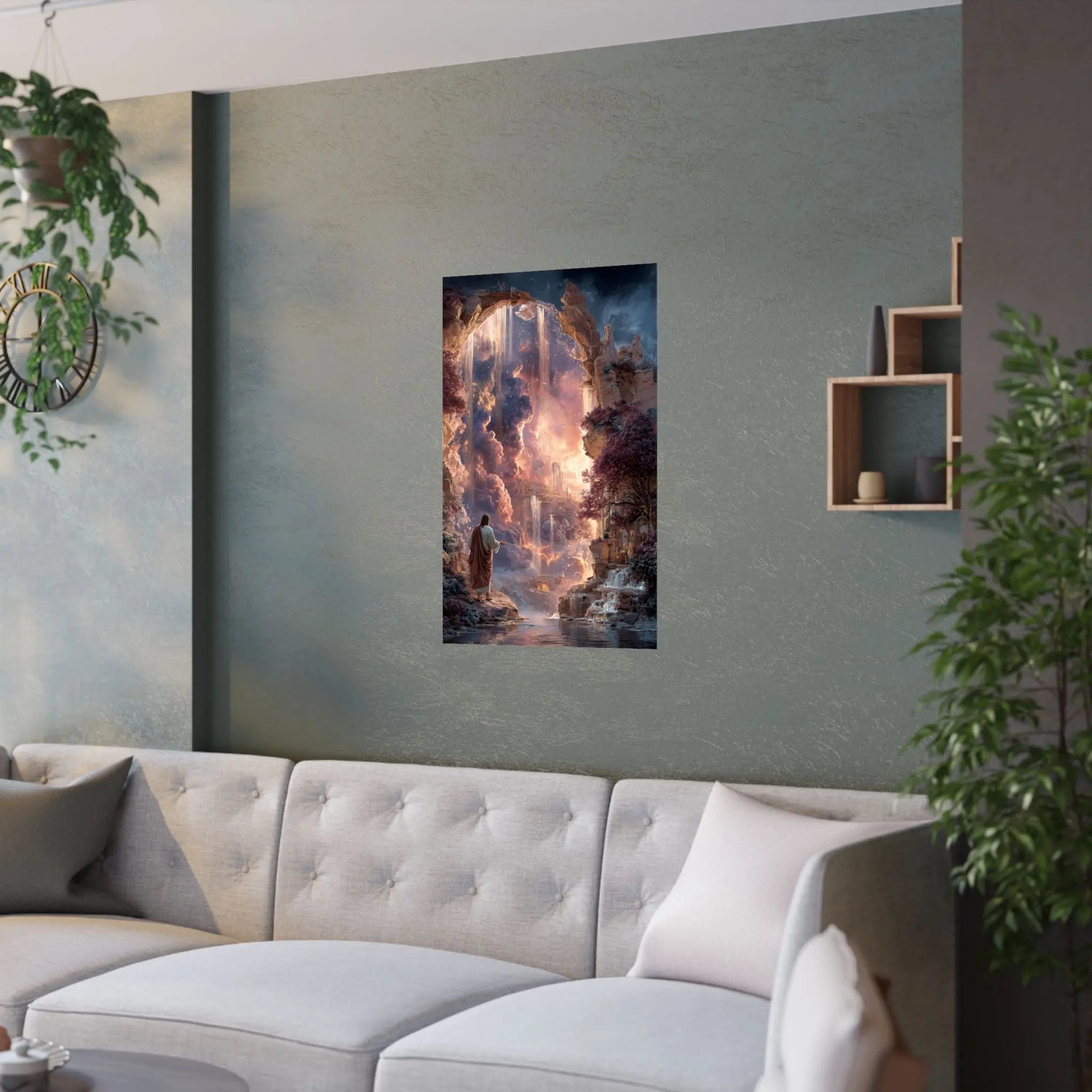 Heavenly Gateway Satin Poster Printify