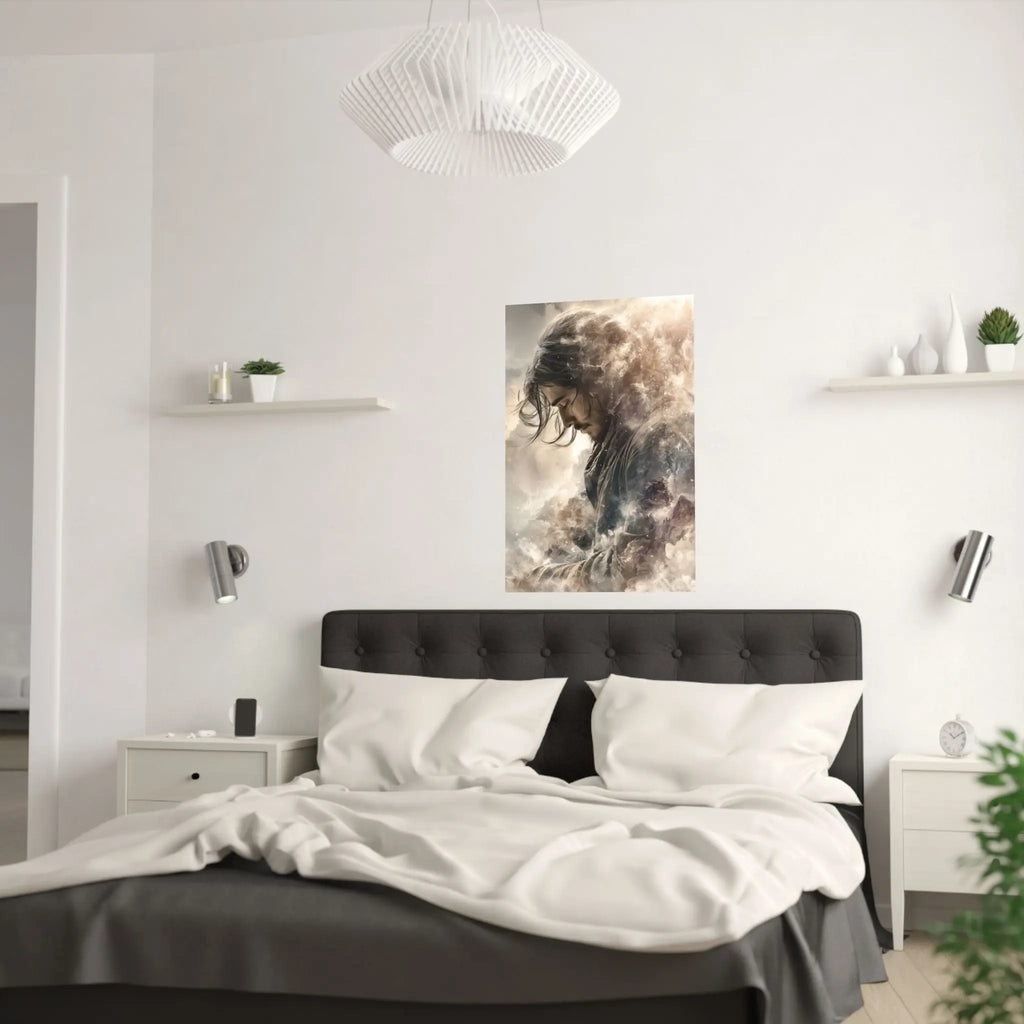 Satin Poster — Moody Portrait Art Print (210gsm) Printify
