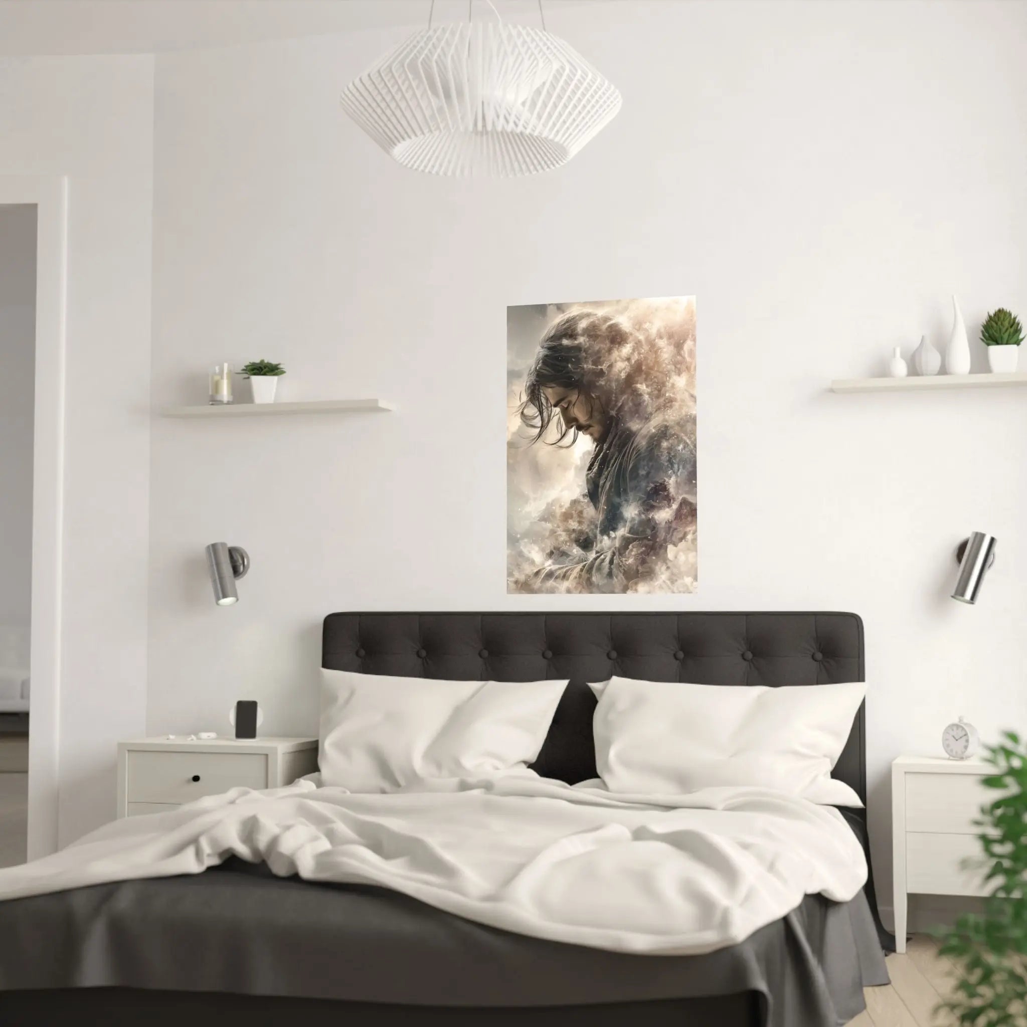 Satin Poster — Moody Portrait Art Print (210gsm) Printify