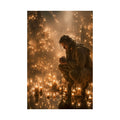 Satin Poster — Reflective Candlelight Prayer Wall Art Printify