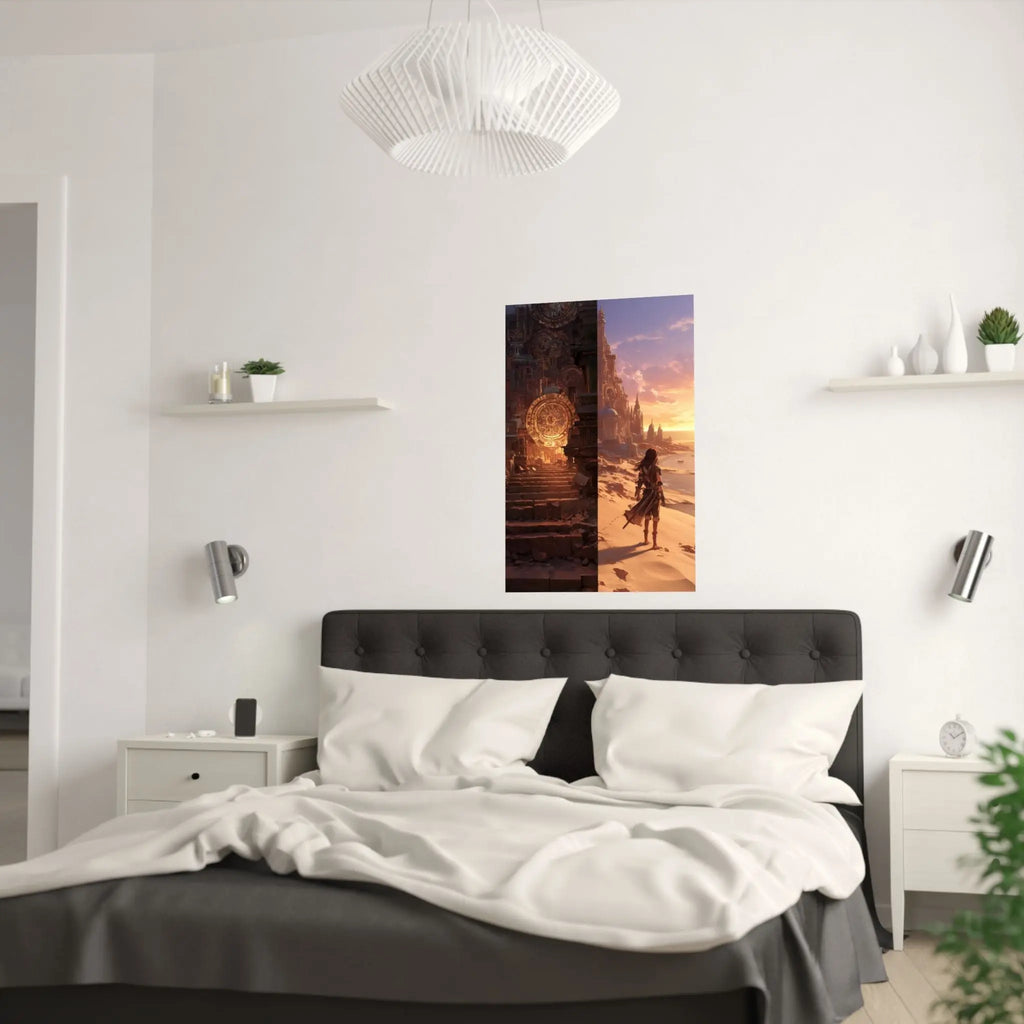 Satin Poster — Wise And Foolish Builders Fantasy Sunset Print (210gsm) Printify