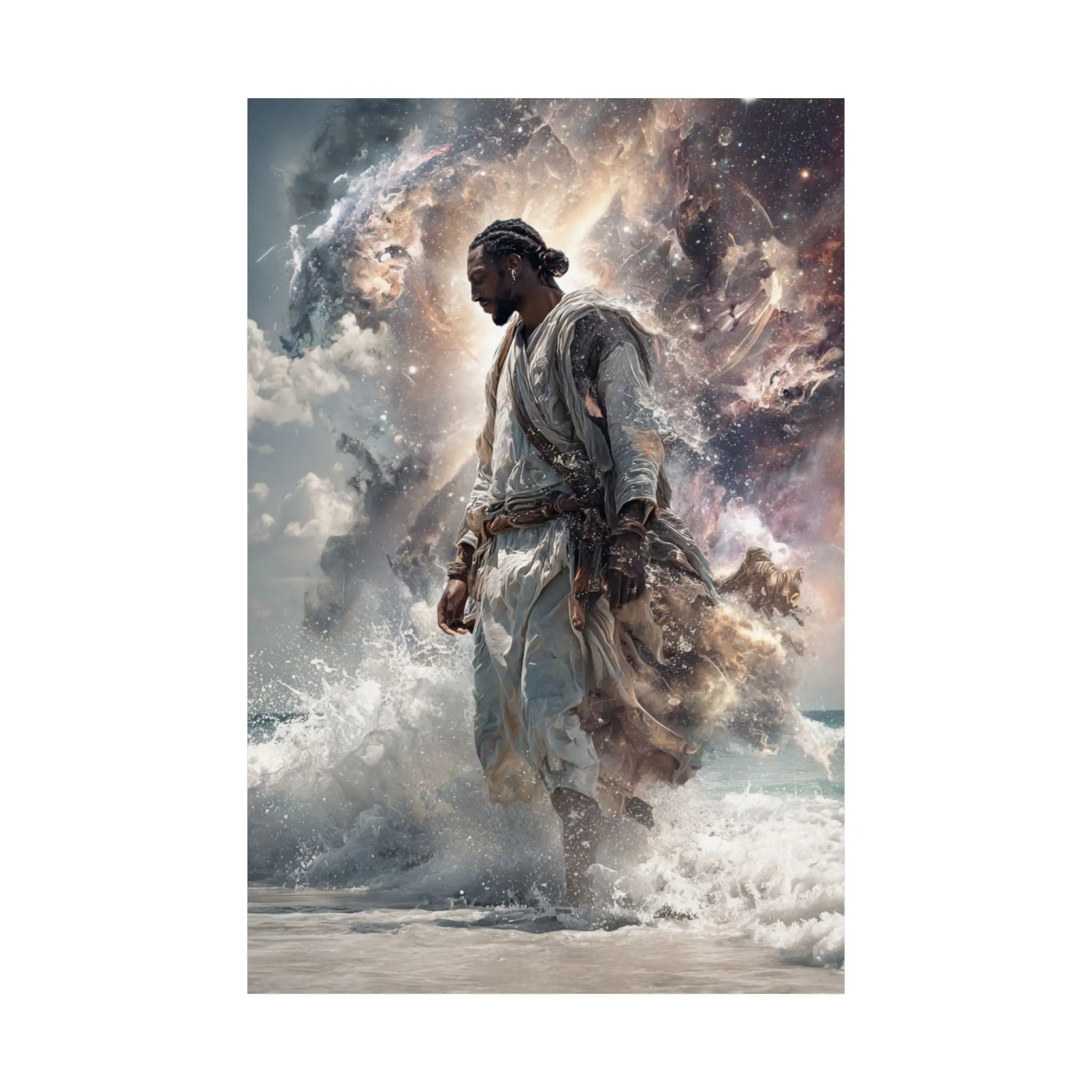 Satin Poster — Epic Ocean Warrior Mythic Art Print (210gsm) Printify