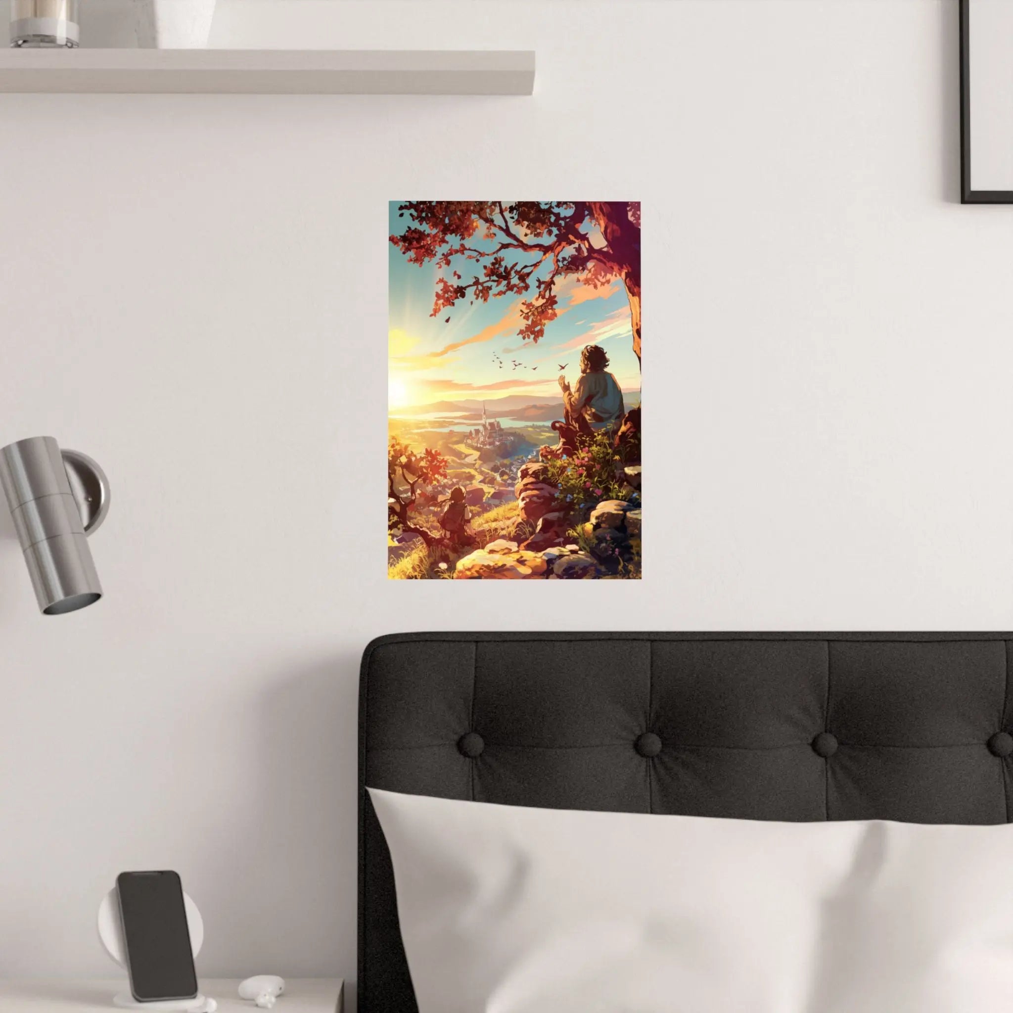 Satin Poster — Serene Sunrise Landscape Art Print Printify