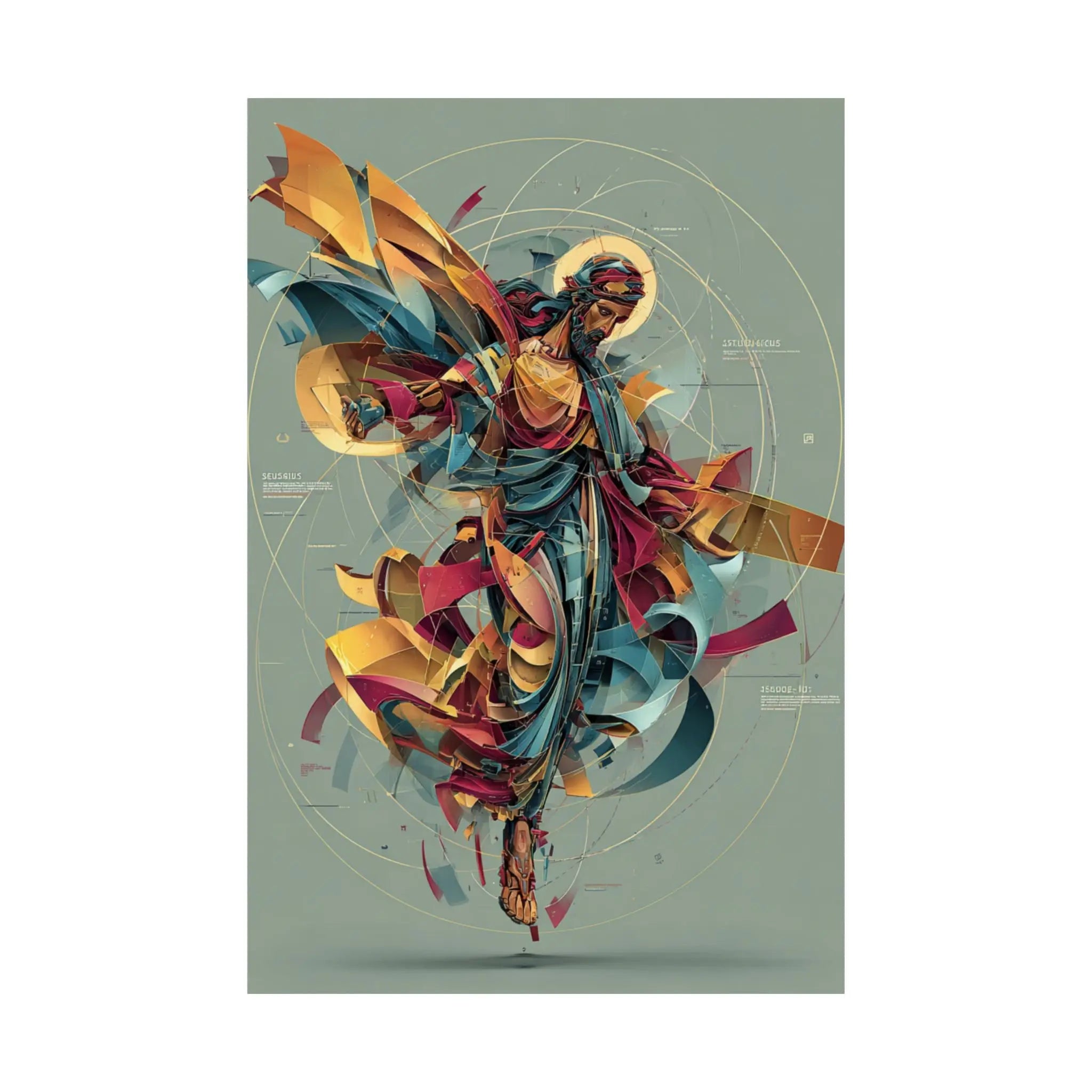 Satin Poster — Abstract Jesus Figure Art Print (210gsm) Printify