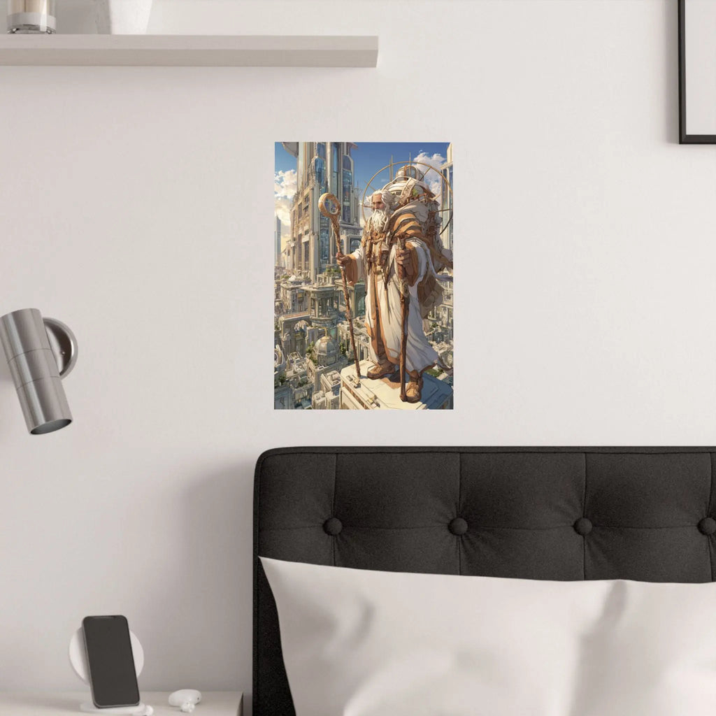 Satin Poster — Majestic High Priest in Golden City (210gsm) Printify