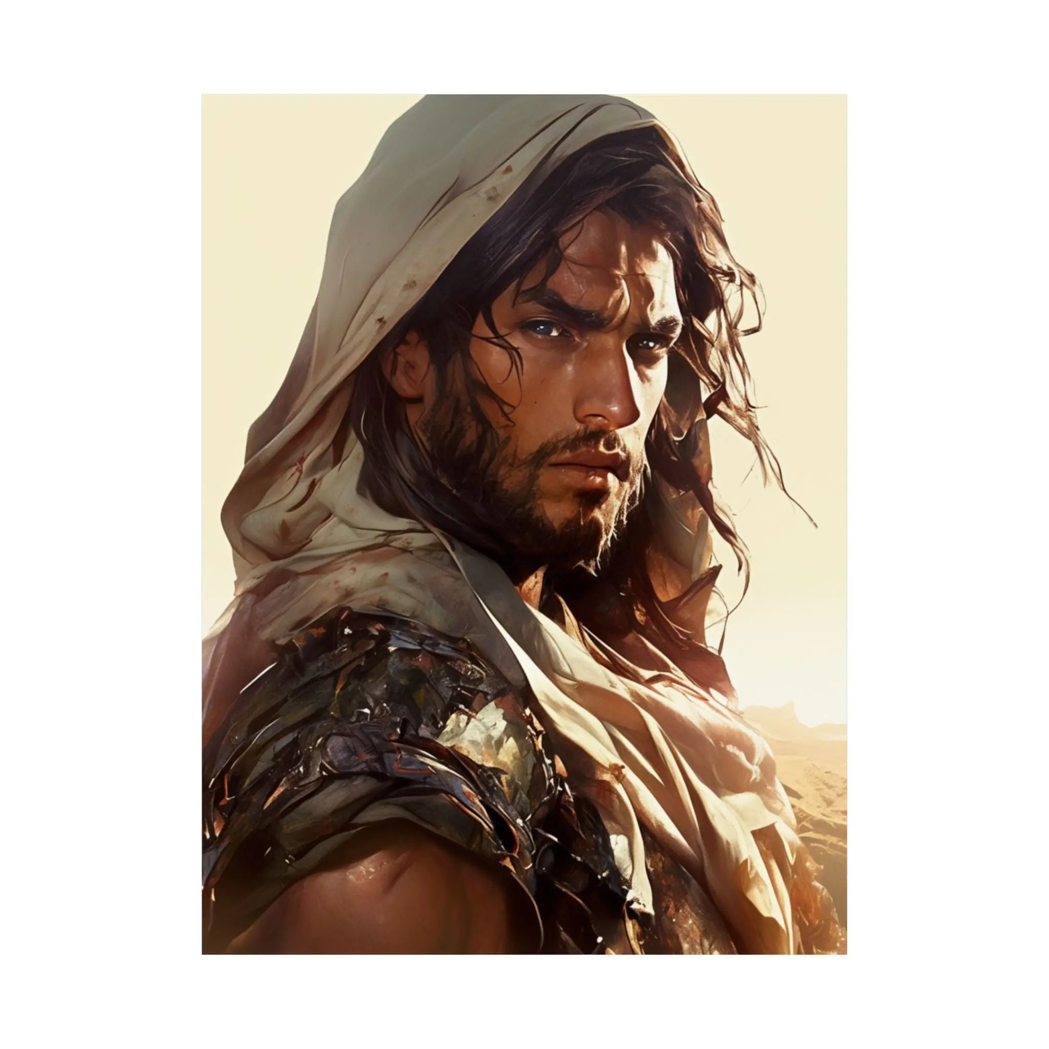Good Samaritan Satin Poster — Dramatic Middle Eastern Hero Portrait Printify