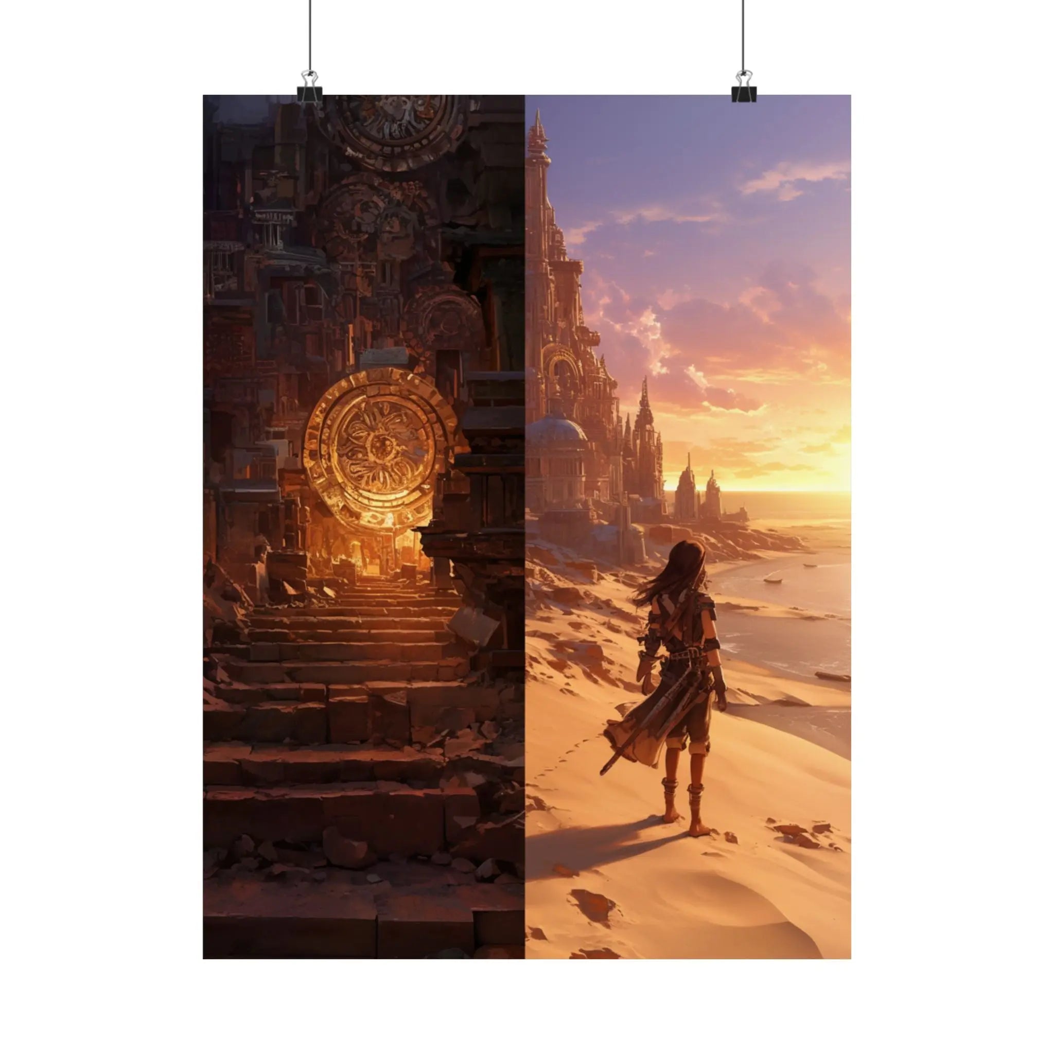 Satin Poster — Wise And Foolish Builders Fantasy Sunset Print (210gsm) Printify