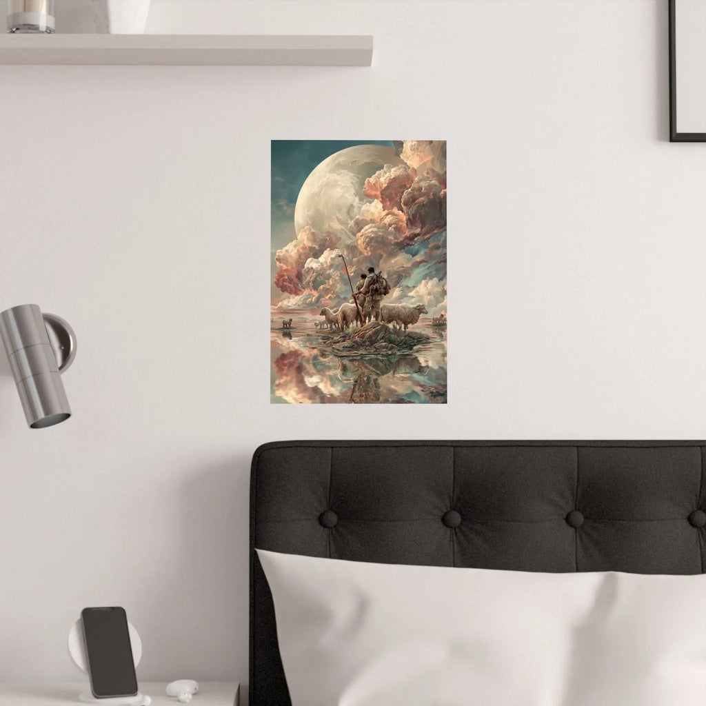 Satin Poster — Shepherd & Flock Moonlit Fantasy Print (210gsm) Printify