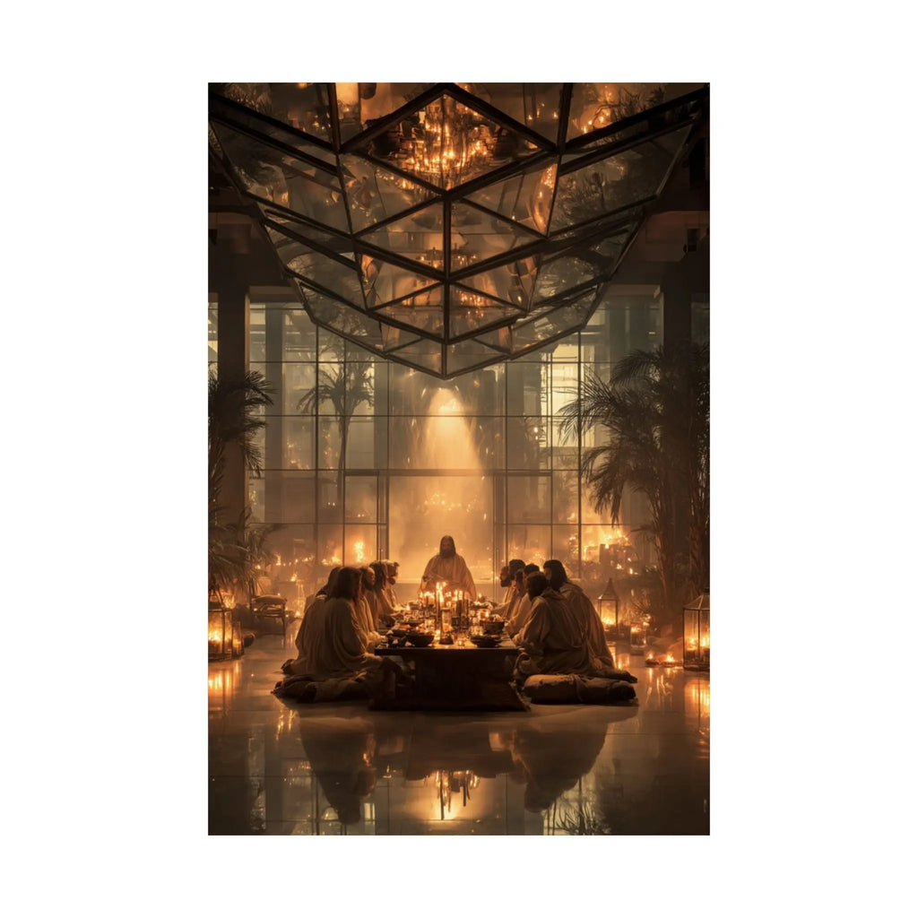 Satin Poster — Candlelit Gathering Art Print (210gsm) Printify