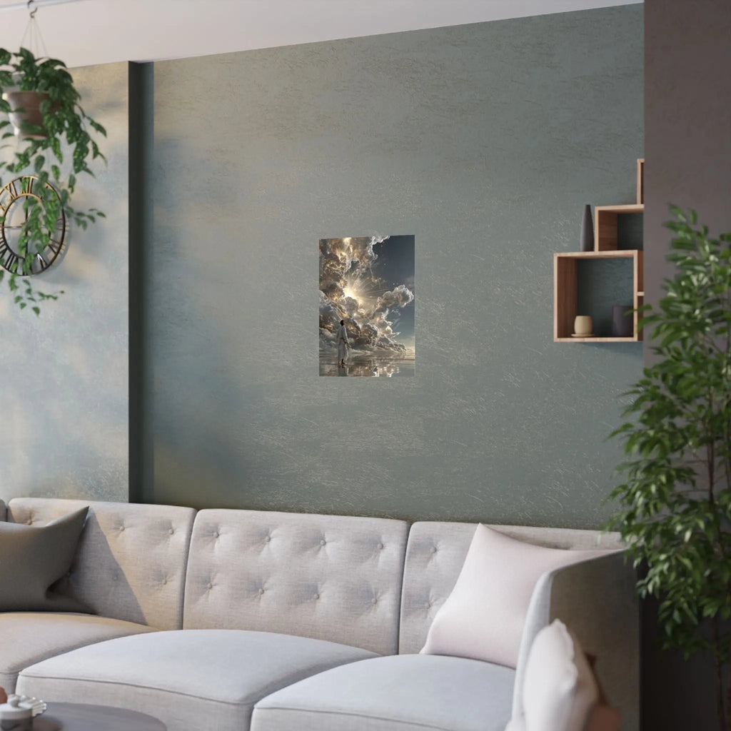 Satin Poster - Heavenly Light Surreal Art Print Printify