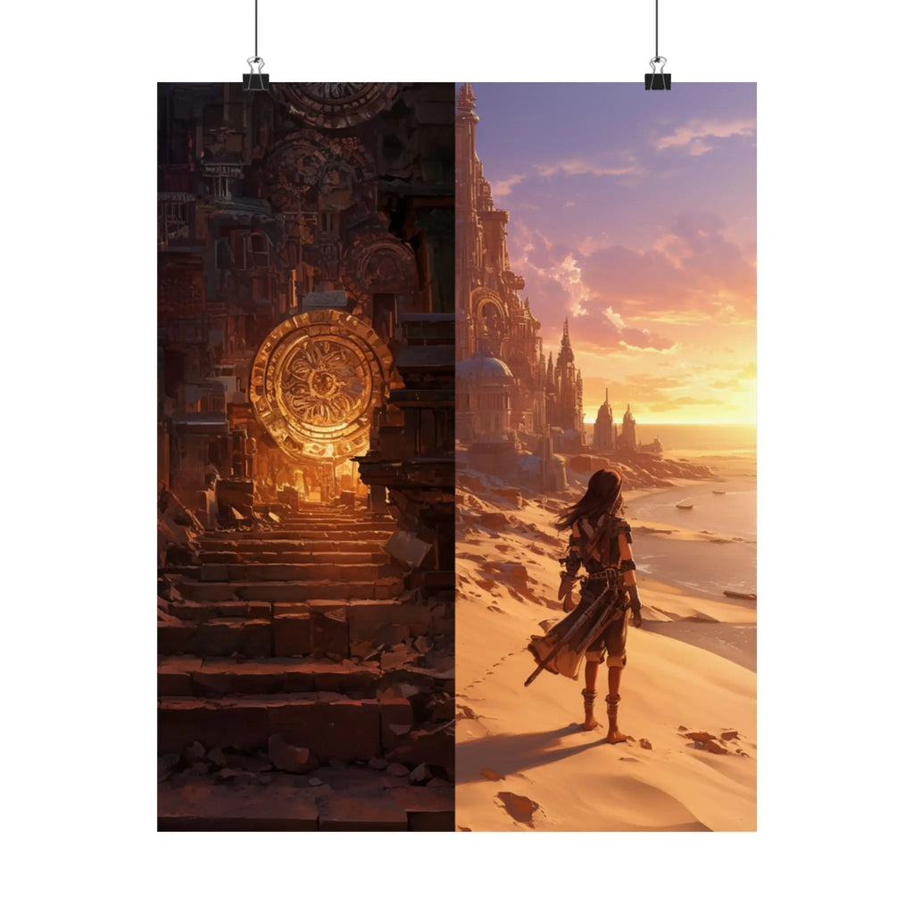 Satin Poster — Wise And Foolish Builders Fantasy Sunset Print (210gsm) Printify