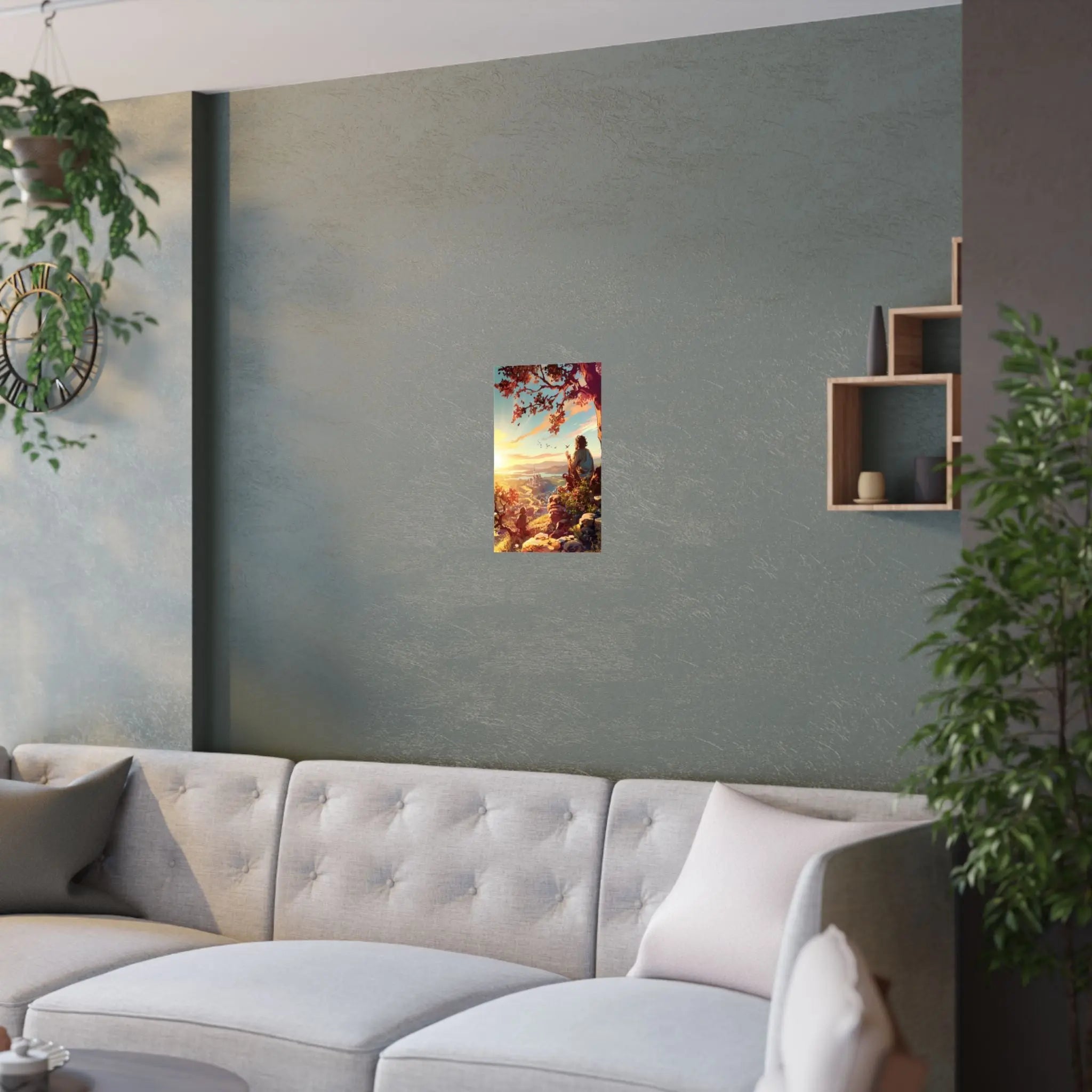 Satin Poster — Serene Sunrise Landscape Art Print Printify