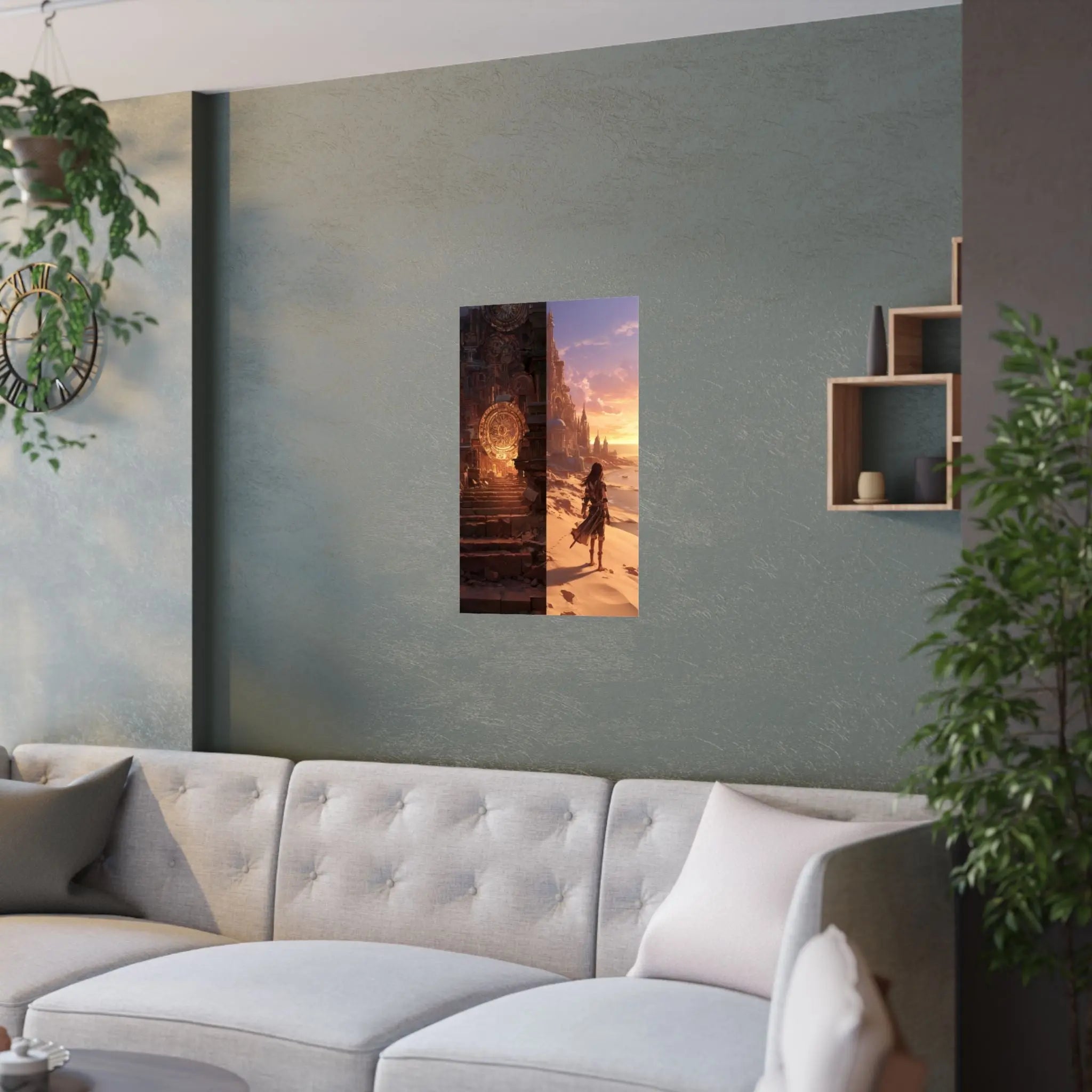 Satin Poster — Wise And Foolish Builders Fantasy Sunset Print (210gsm) Printify