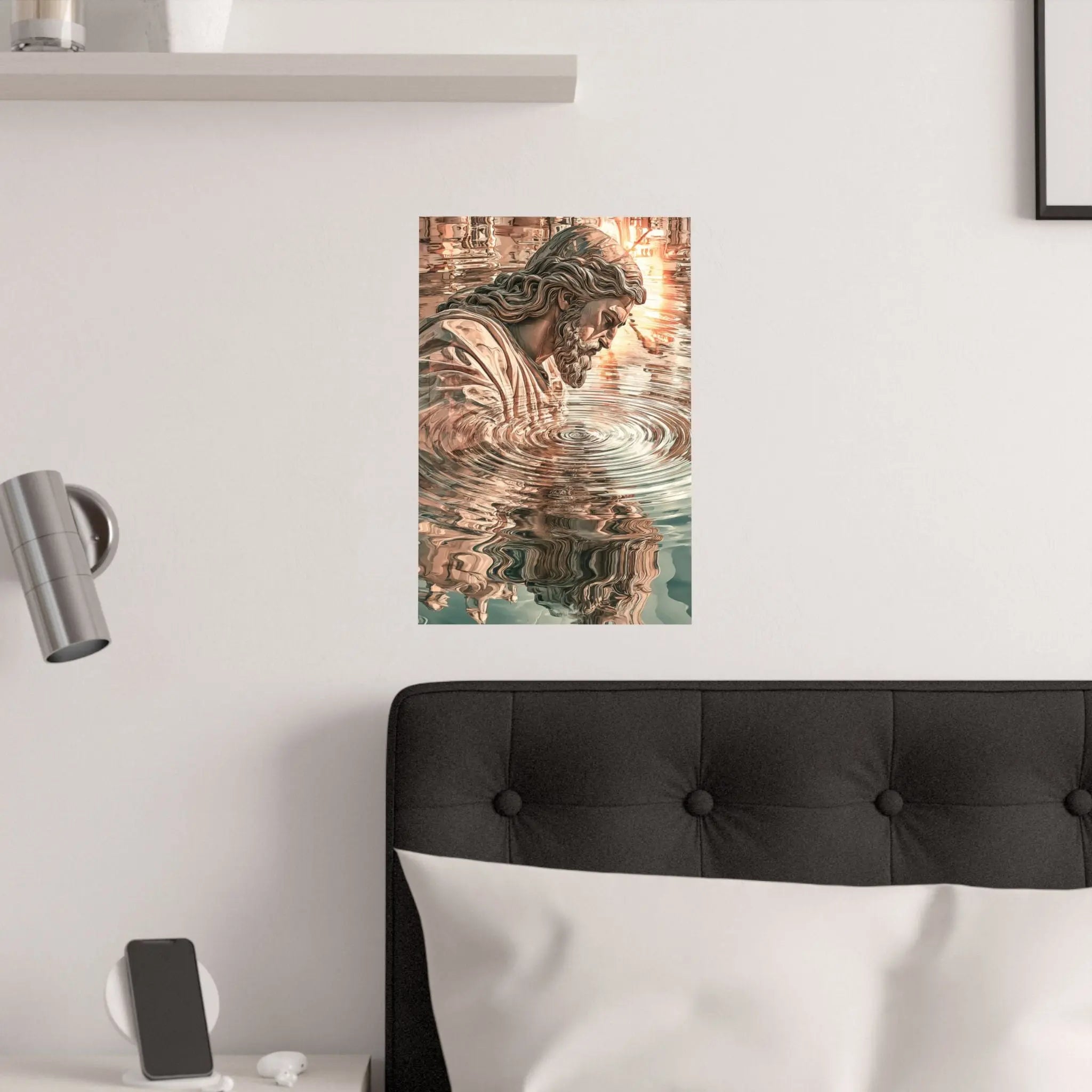 Religious Poster — Reflective Jesus Satin Art Print (210gsm) Printify