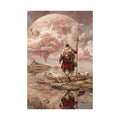 Shepherd of the Moon Satin Poster — Fantasy Landscape Art Print Printify