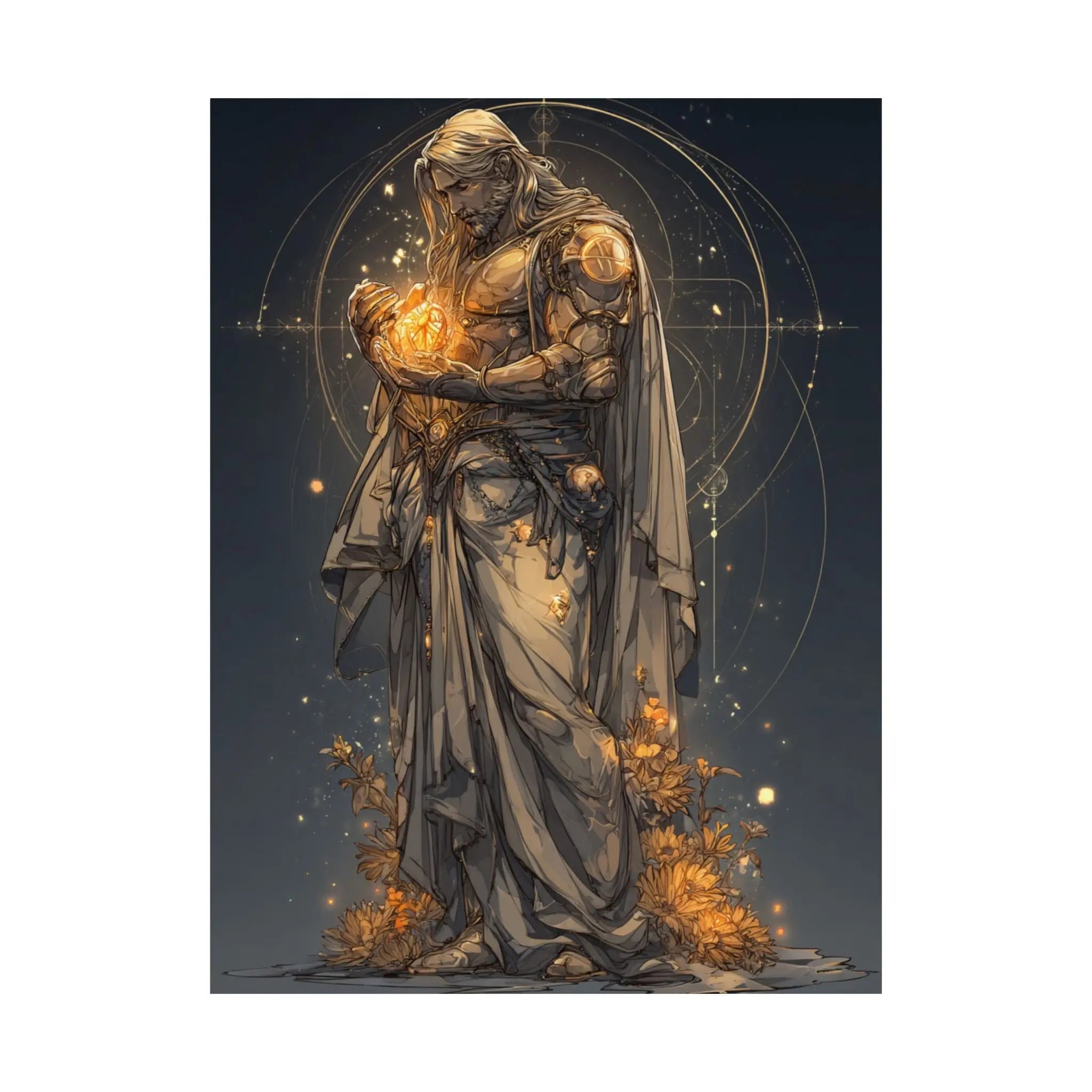 Satin Poster — Golden Guardian Art Print Printify