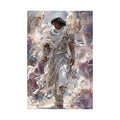 Angelic Figure Satin Poster — Ethereal Cloudscape Wall Art (210gsm) Printify