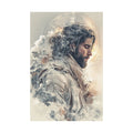 Satin Poster — Ethereal Jesus Portrait Art Print Printify