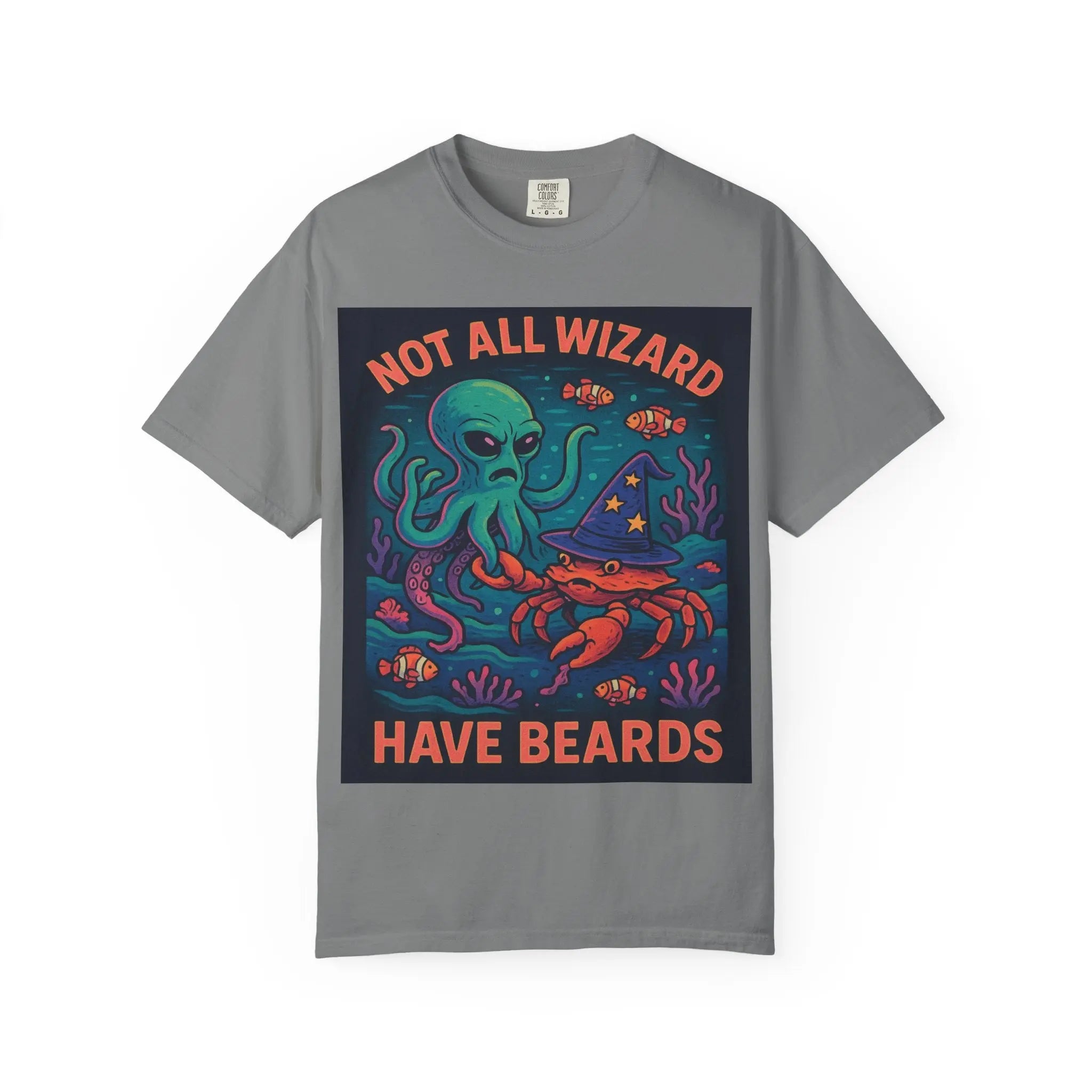 Funny Octopus & Crab T-Shirt - "Not All Wizards Have Beards" Printify