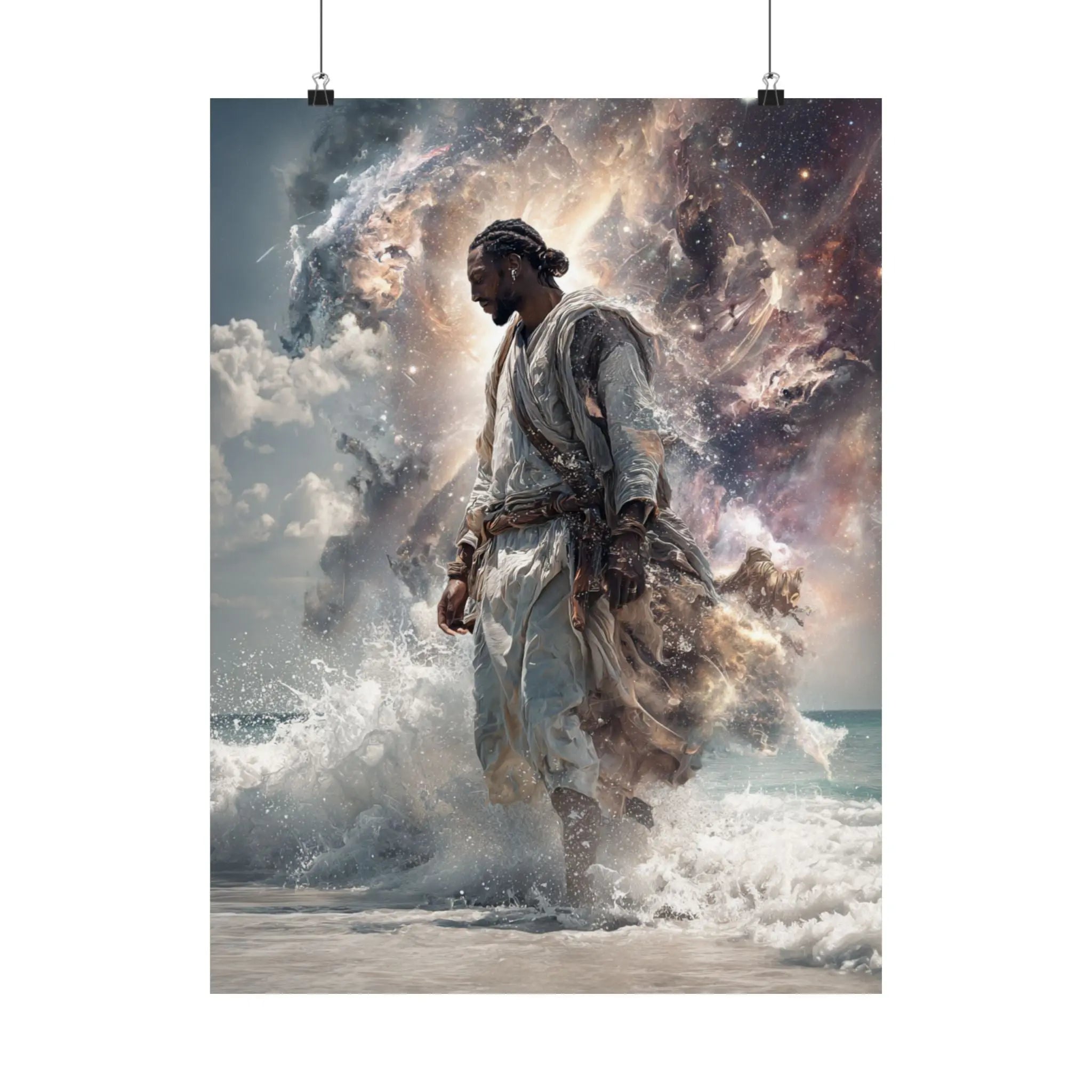 Satin Poster — Epic Ocean Warrior Mythic Art Print (210gsm) Printify