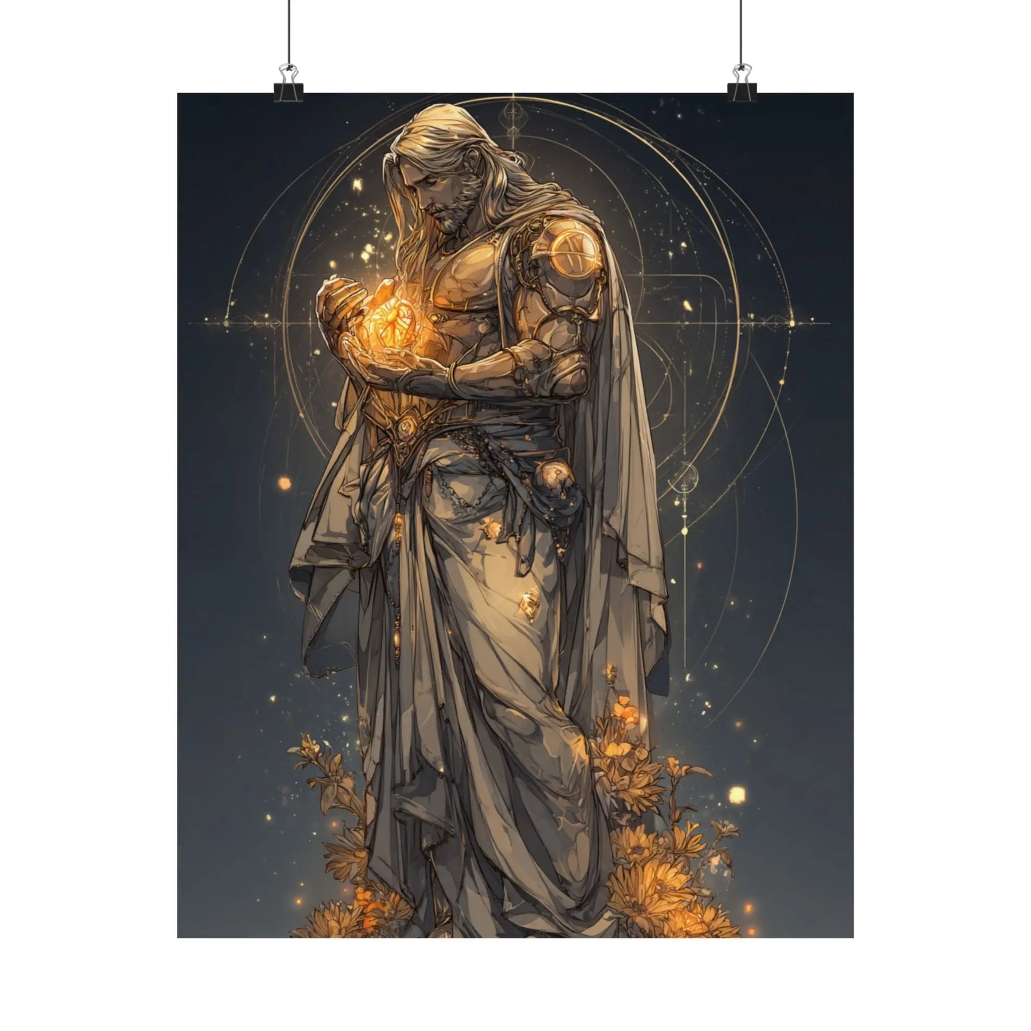 Satin Poster — Golden Guardian Art Print Printify