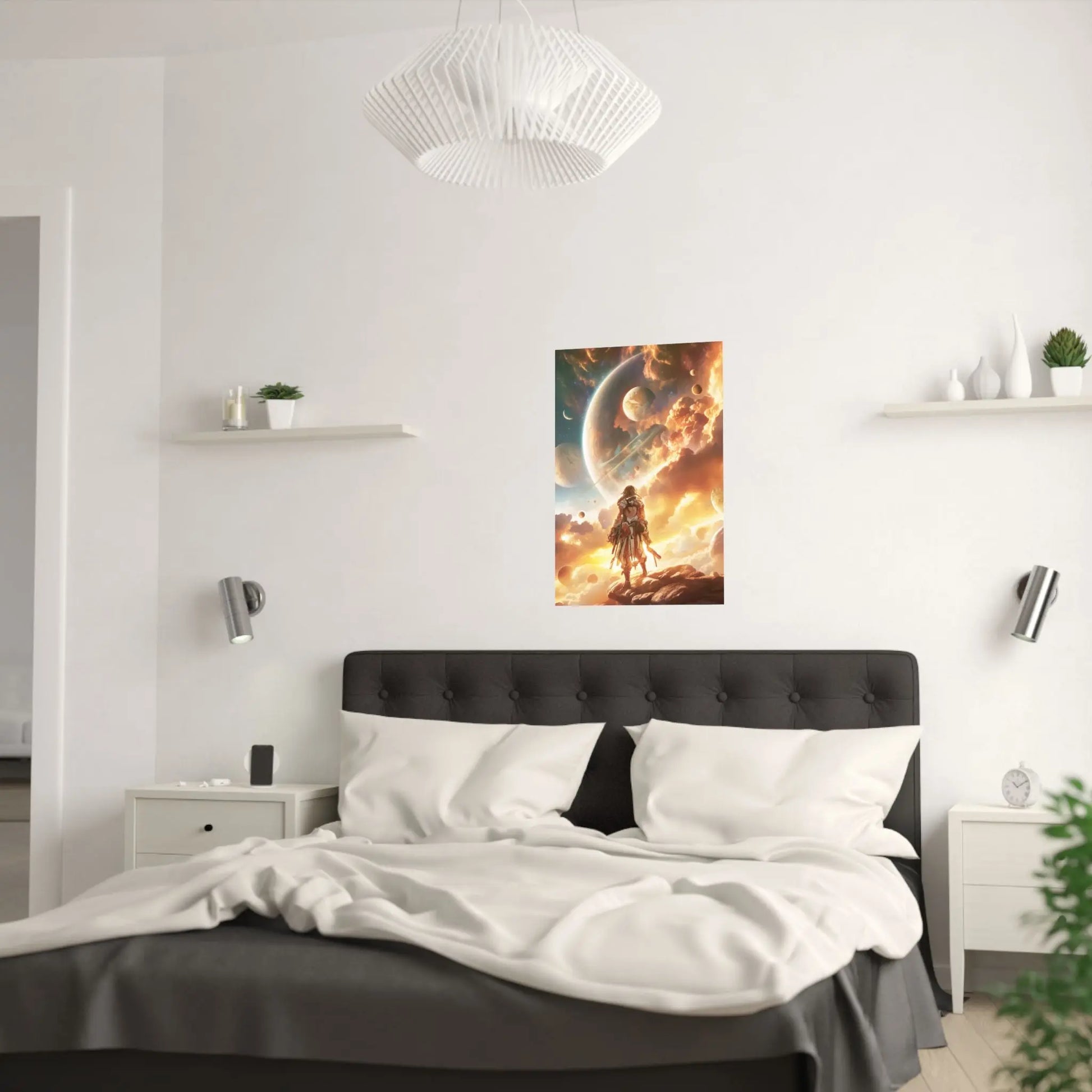 Satin Poster — Epic Space Explorer Sunset Wall Art Printify