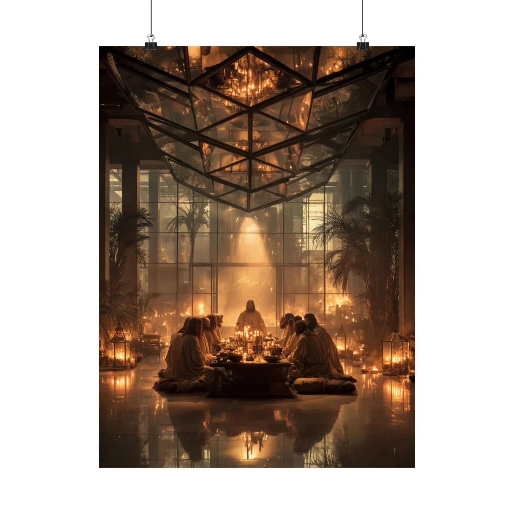 Satin Poster — Candlelit Gathering Art Print (210gsm) Printify
