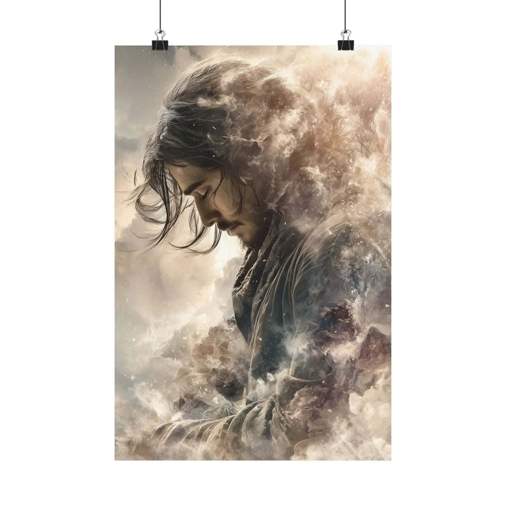 Satin Poster — Moody Portrait Art Print (210gsm) Printify