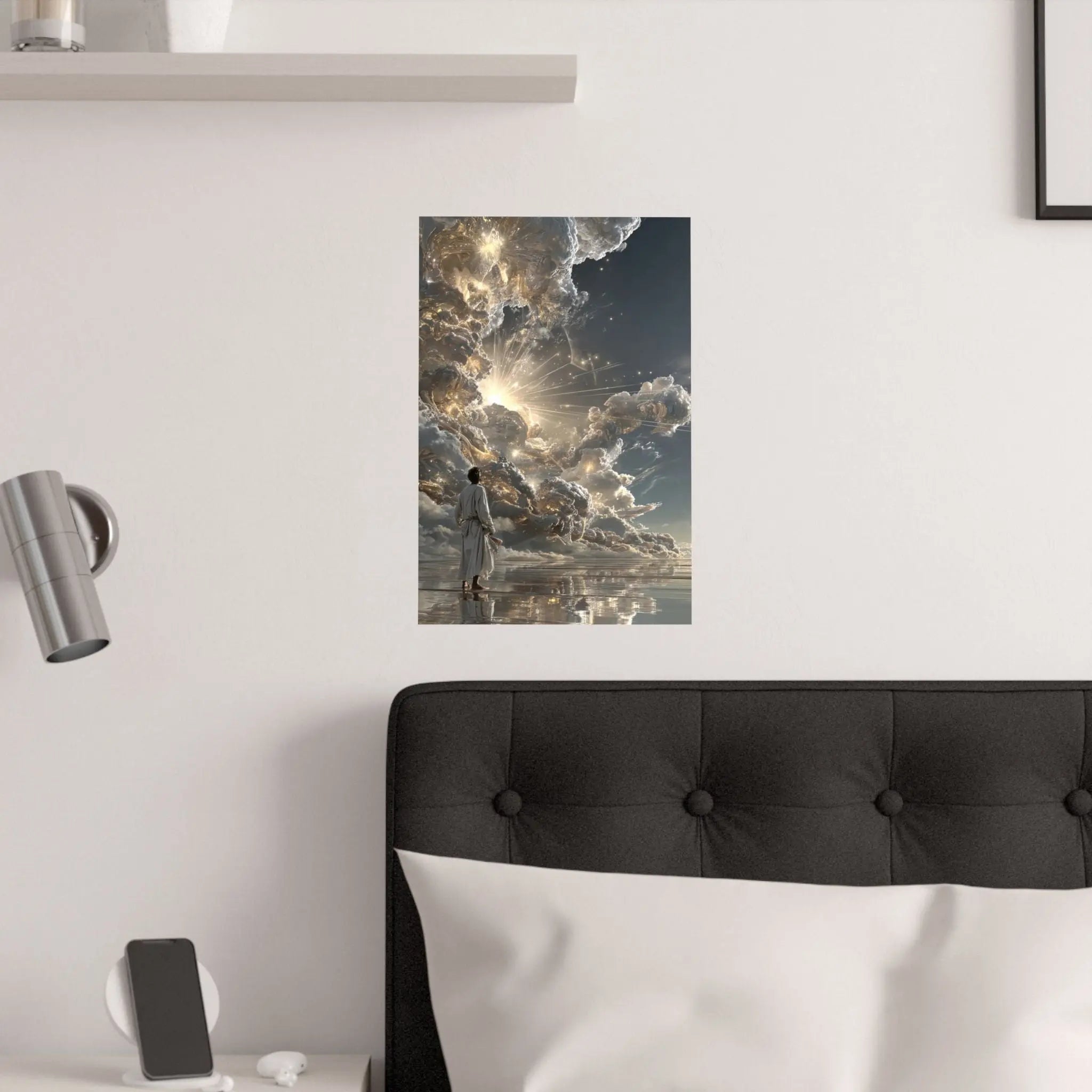 Satin Poster - Heavenly Light Surreal Art Print Printify