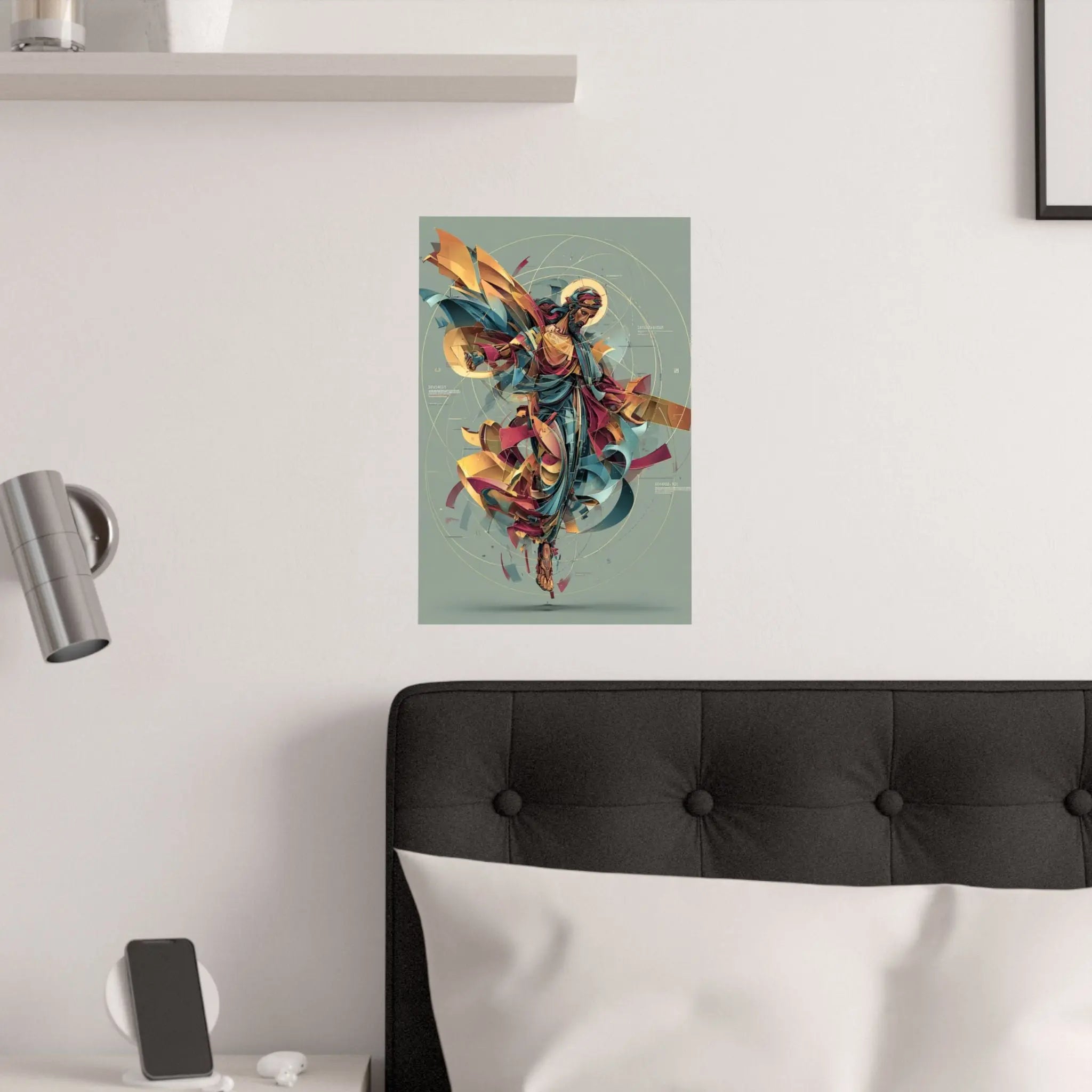 Satin Poster — Abstract Jesus Figure Art Print (210gsm) Printify