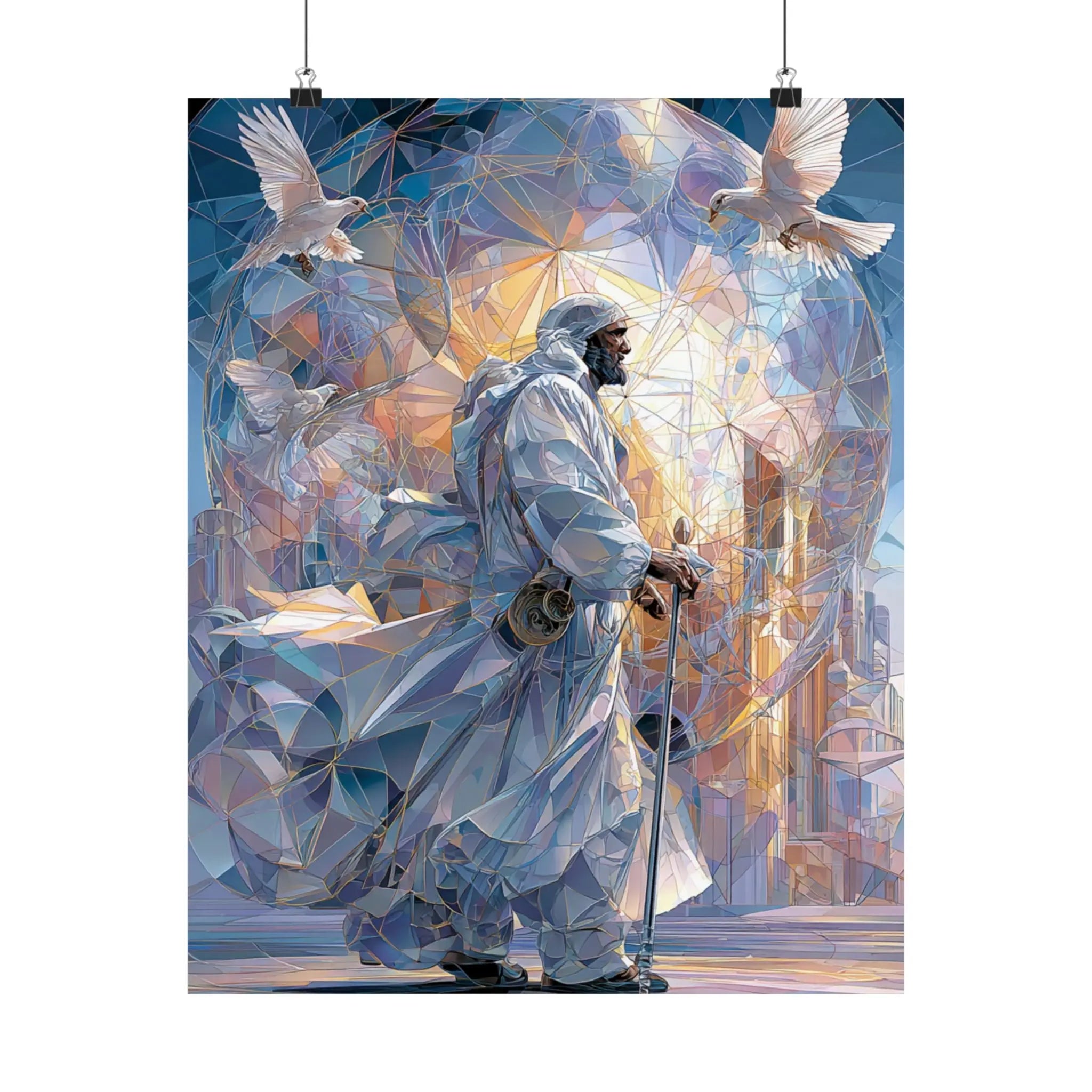 Satin Poster — Majestic Guardian in Light (Satin 210gsm) Printify