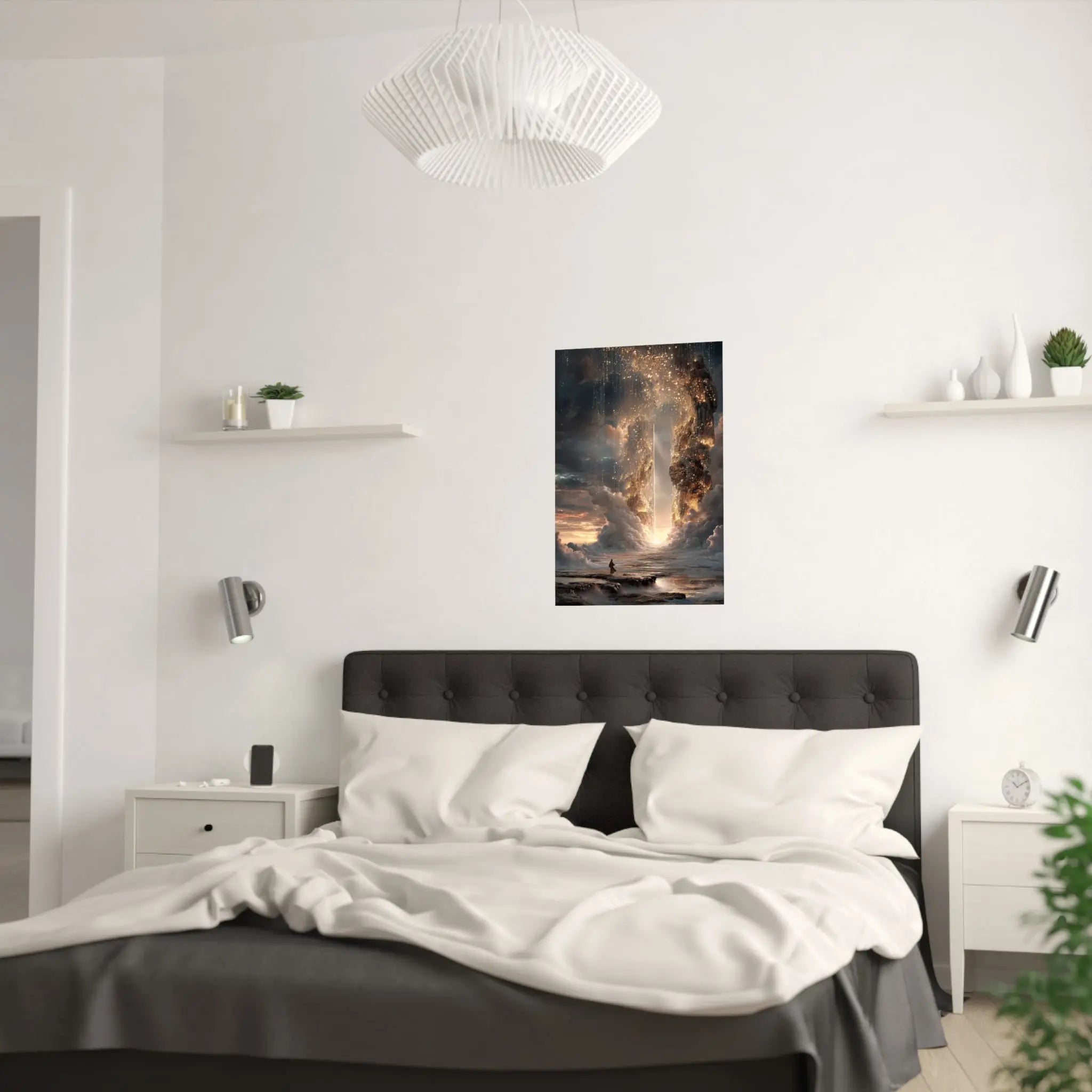 Satin Poster — Epic Fantasy Skyline Wall Art (210gsm) Printify