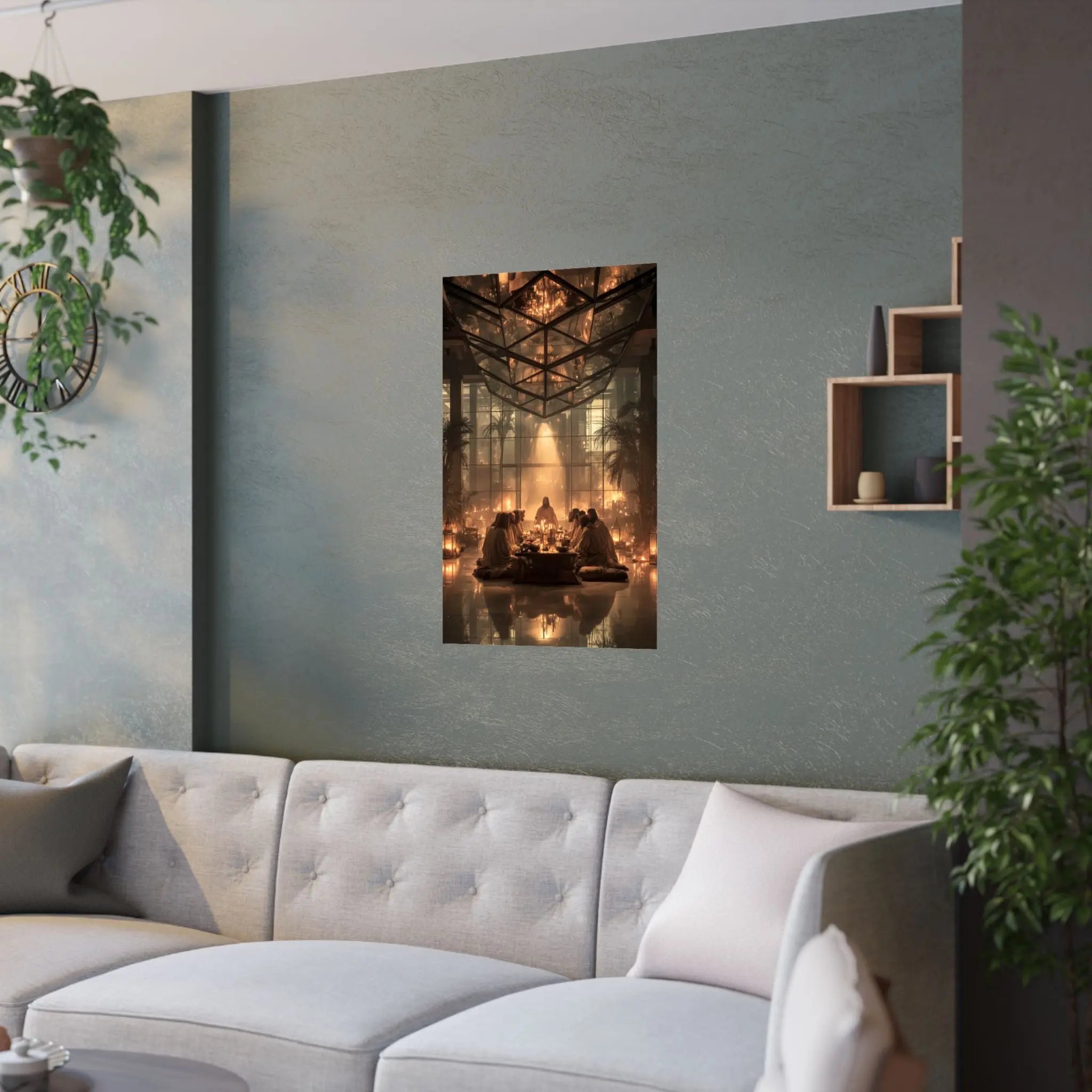 Satin Poster — Candlelit Gathering Art Print (210gsm) Printify