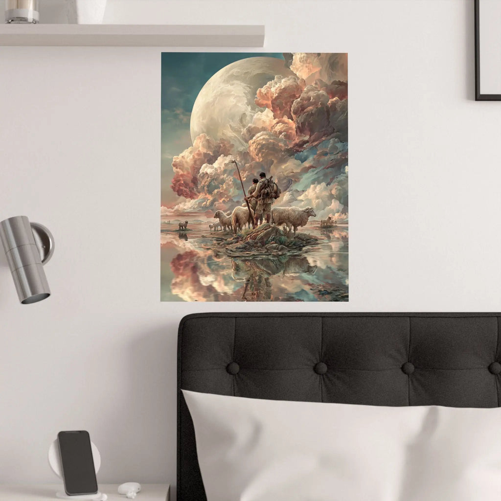 Satin Poster — Shepherd & Flock Moonlit Fantasy Print (210gsm) Printify