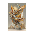 Satin Art Poster — Golden Angel Cityscape (210gsm) Printify