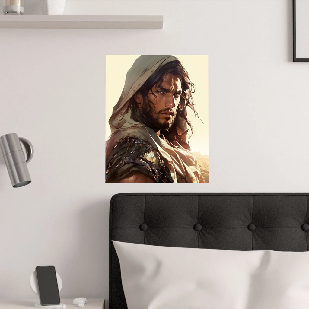 Good Samaritan Satin Poster — Dramatic Middle Eastern Hero Portrait Printify