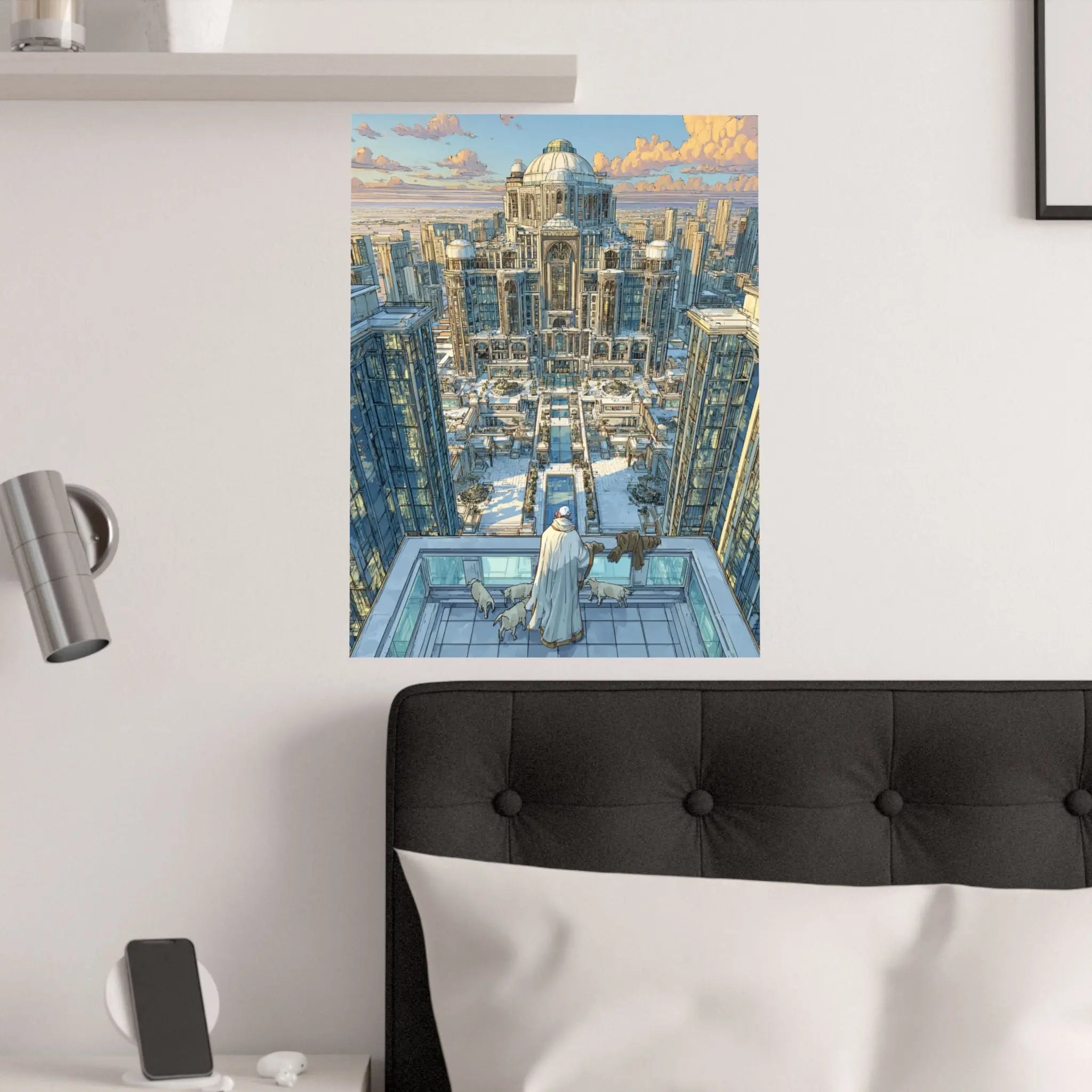 Satin Poster — Snowbound Cityscape Art Print Printify