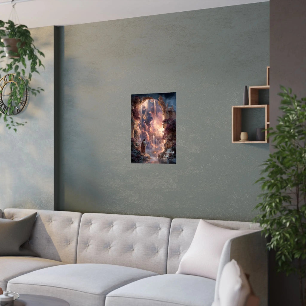 Heavenly Gateway Satin Poster Printify