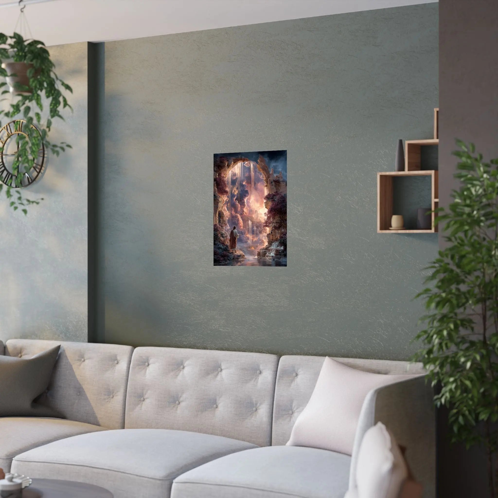 Heavenly Gateway Satin Poster Printify