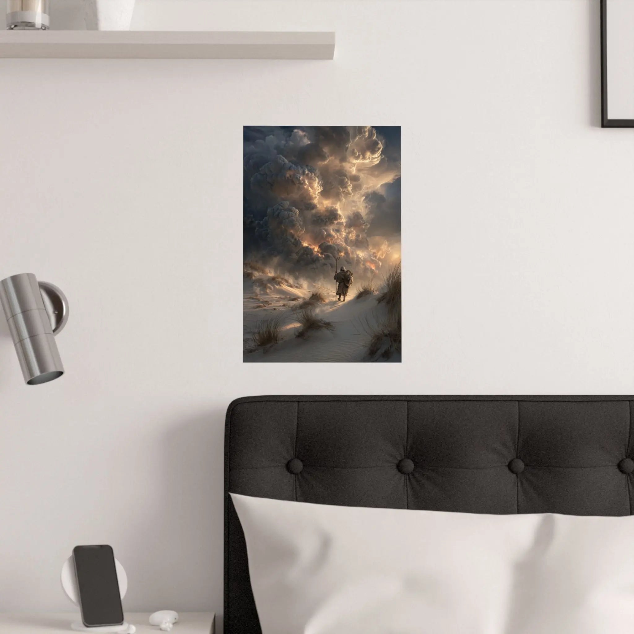 Satin Poster — Lone Rider at Dune Sunset (210gsm) Printify