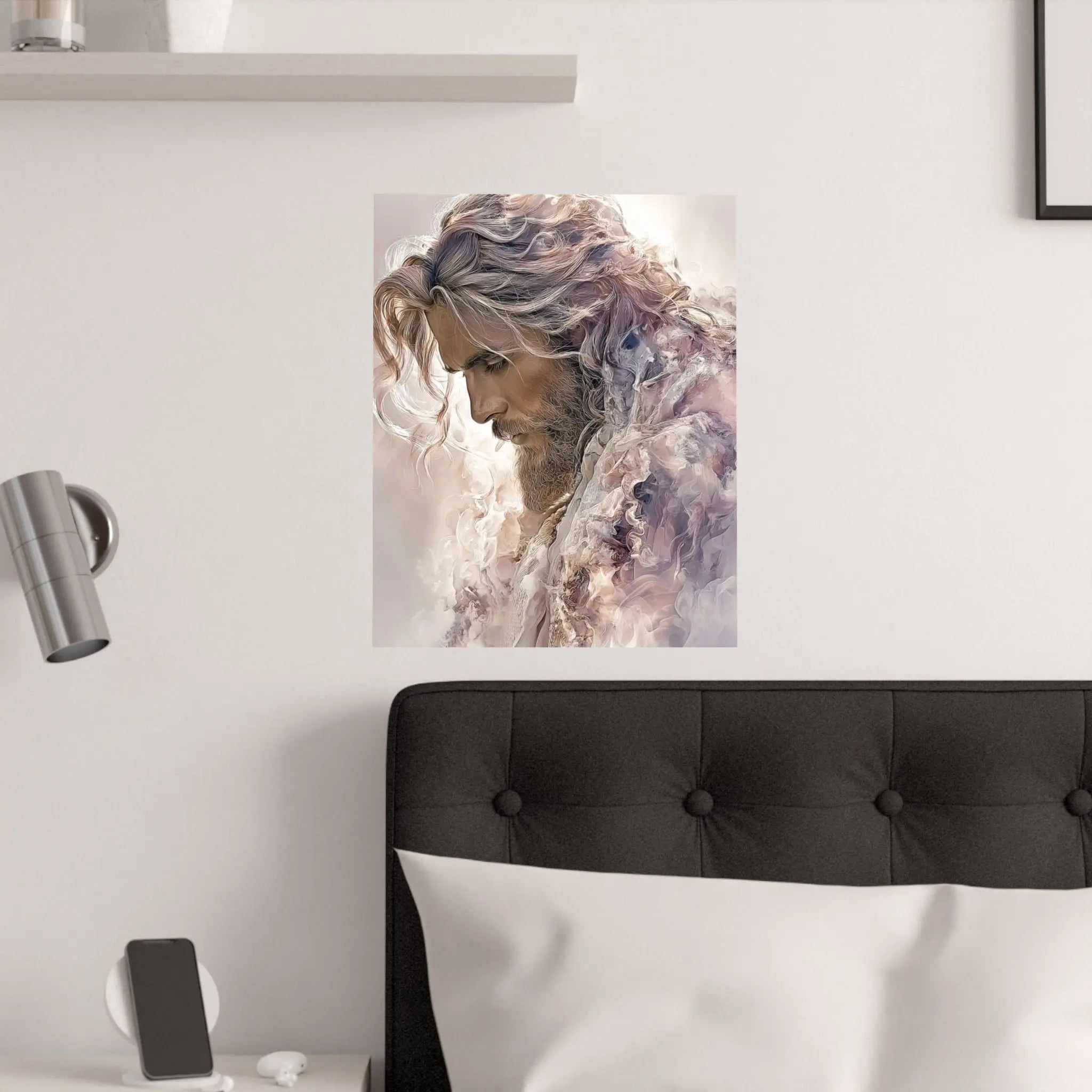 Satin Poster — Ethereal Jesus Figure Art Print (210gsm) Printify