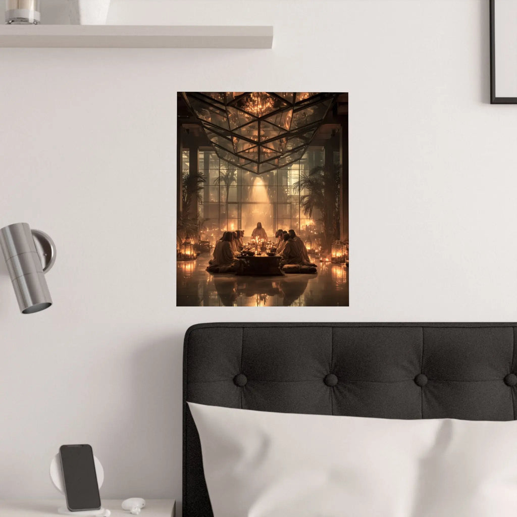 Satin Poster — Candlelit Gathering Art Print (210gsm) Printify