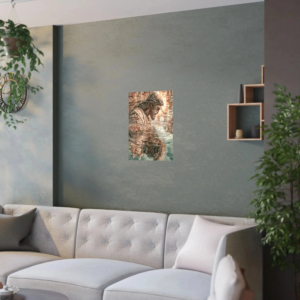 Religious Poster — Reflective Jesus Satin Art Print (210gsm) Printify