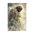 Satin Poster — Reverent Jesus Portrait Art Print (210gsm) Printify