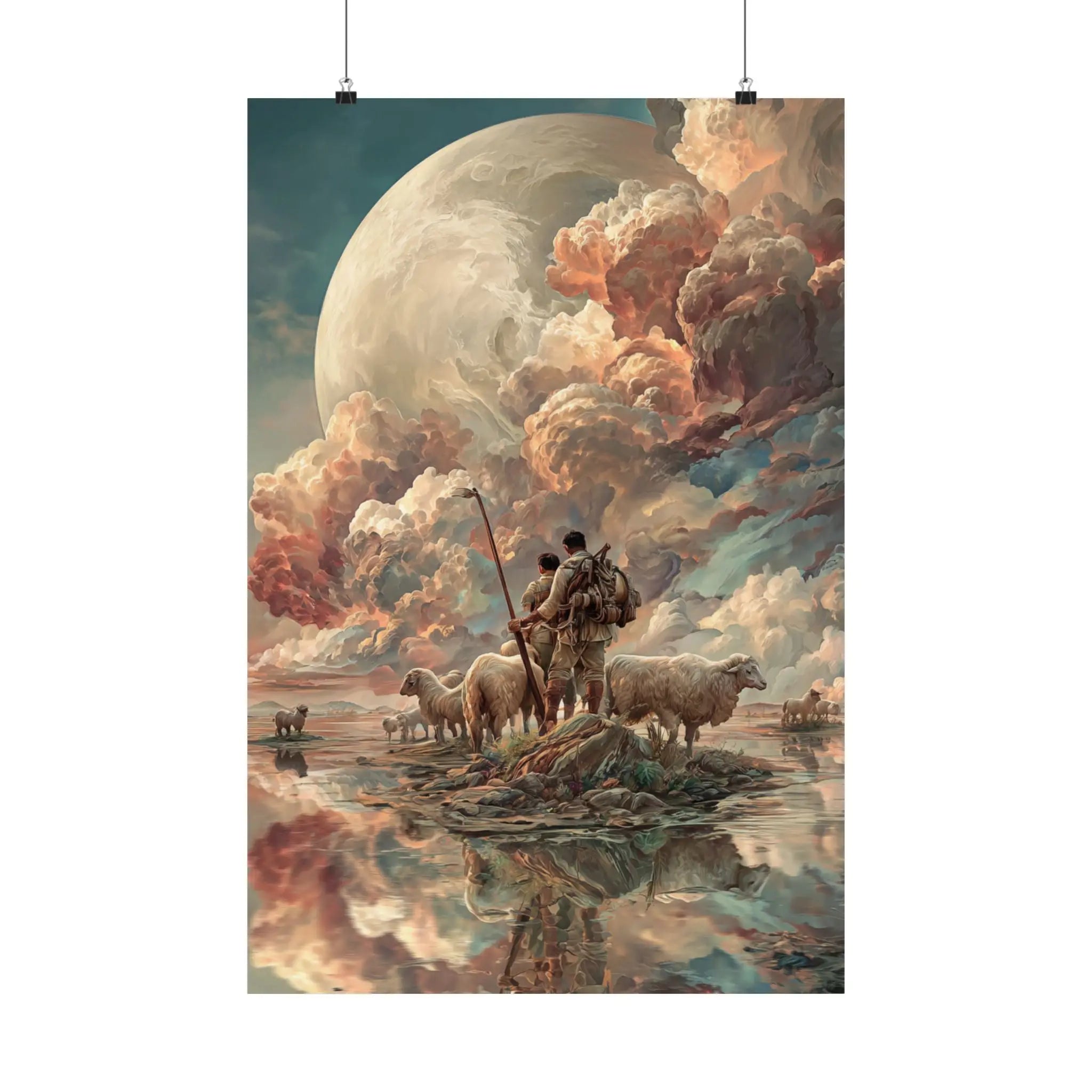 Satin Poster — Shepherd & Flock Moonlit Fantasy Print (210gsm) Printify