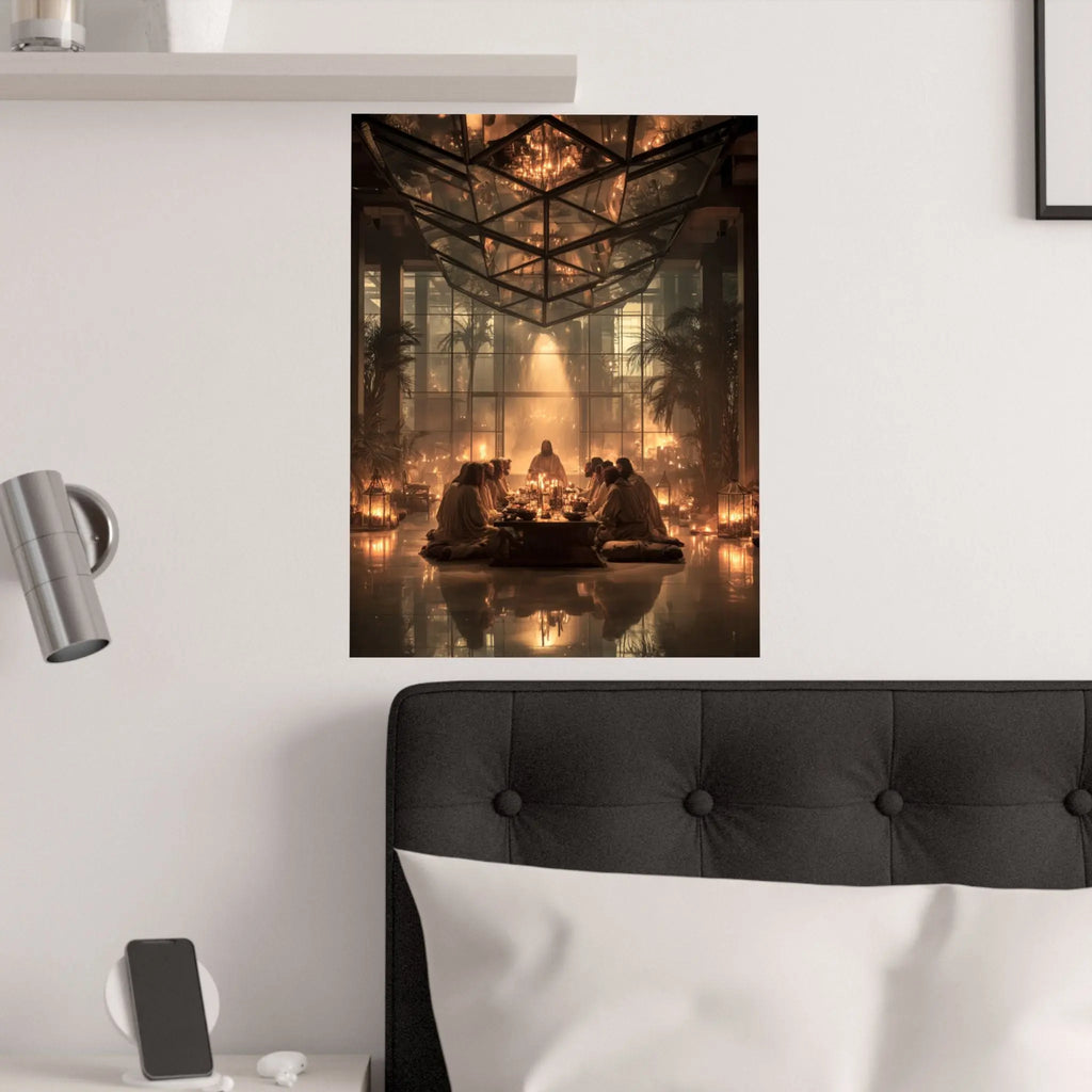 Satin Poster — Candlelit Gathering Art Print (210gsm) Printify