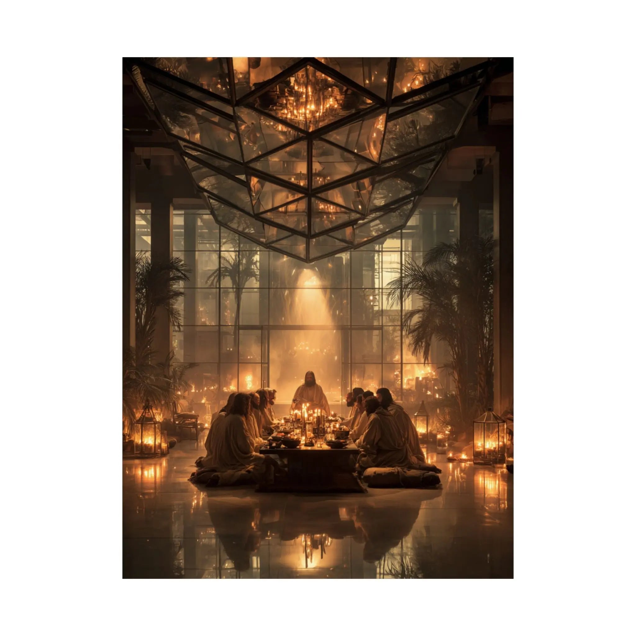 Satin Poster — Candlelit Gathering Art Print (210gsm) Printify